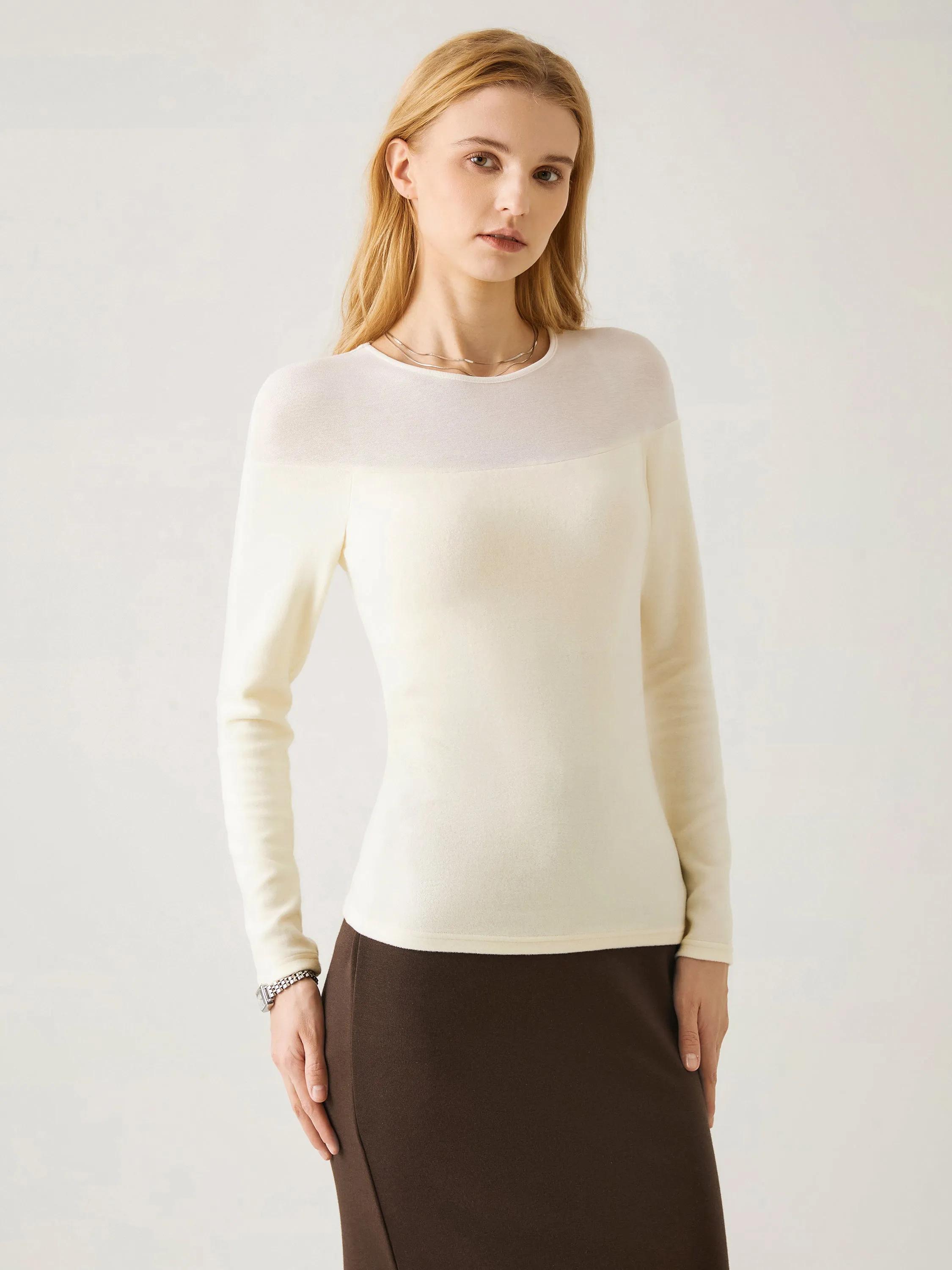Tencel Wool Sheer Shoulder Brami Top sold by ogl move product image thumbnail 4