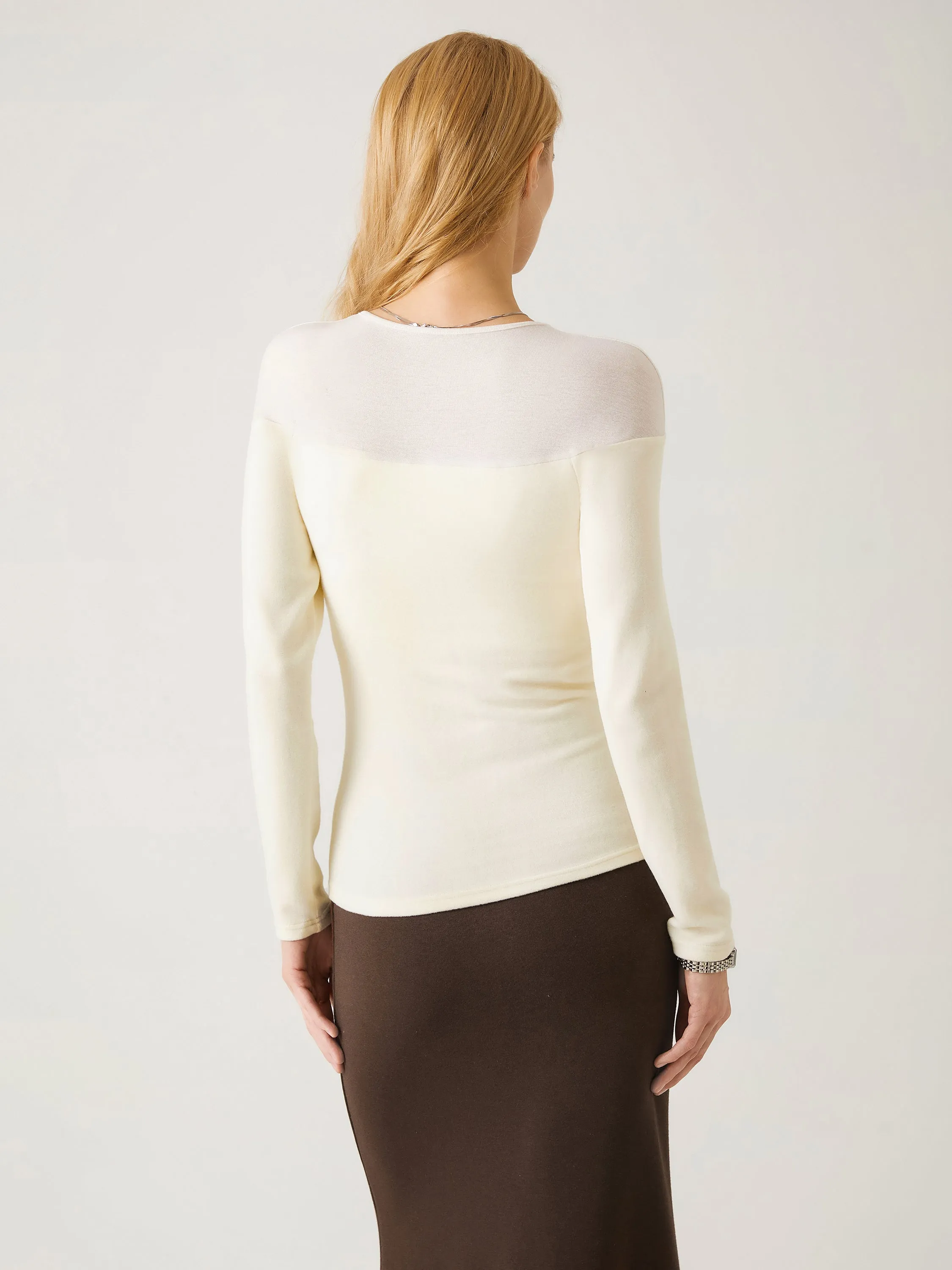 Tencel Wool Sheer Shoulder Brami Top sold by ogl move product image thumbnail 5