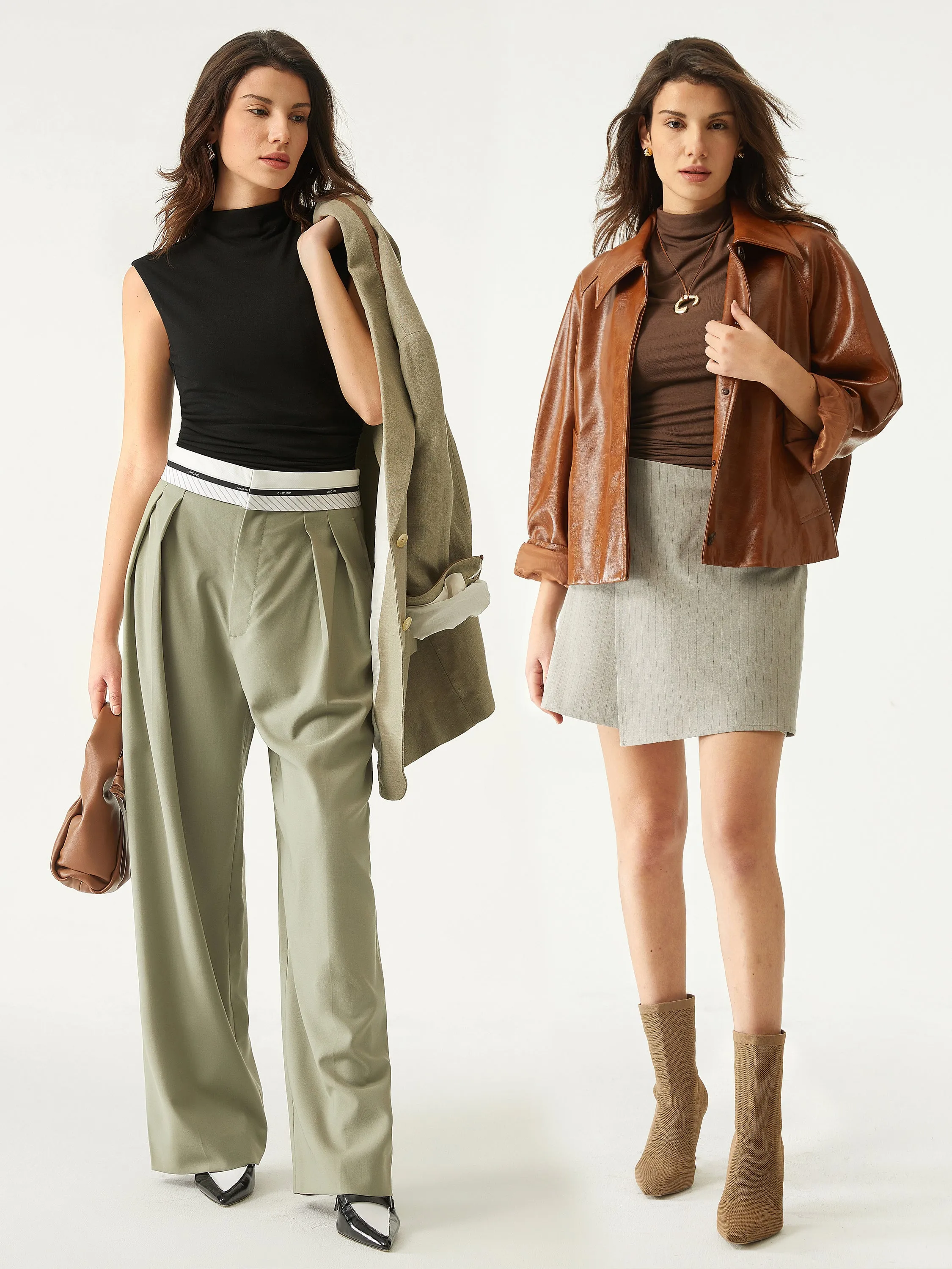Mock Neck Ruched Sides Tank-Hip Length sold by ogl move product image thumbnail 2
