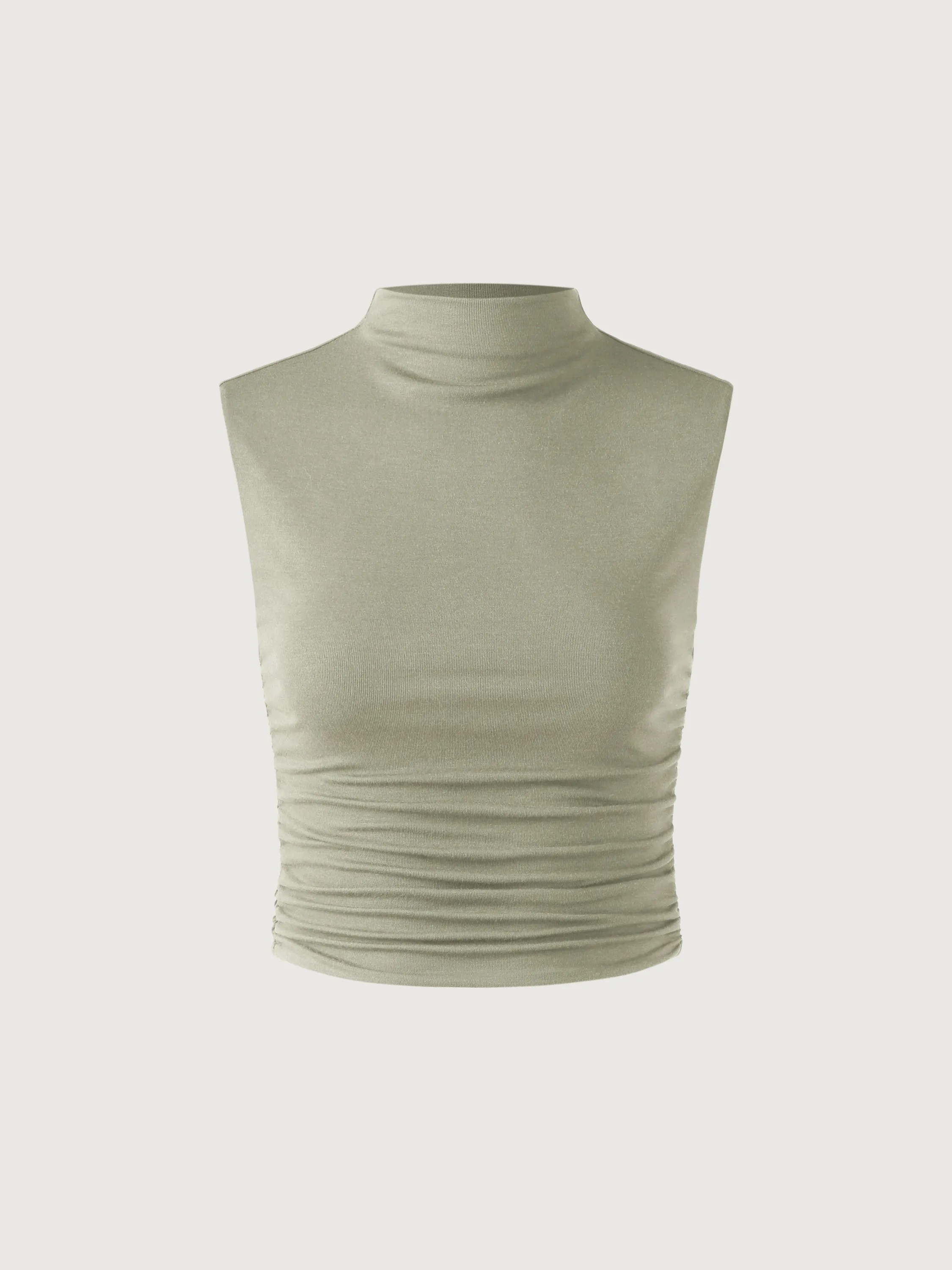 Workleisure Mock Neck Ruched Sides Tank Top sold by ogl move product image thumbnail 4