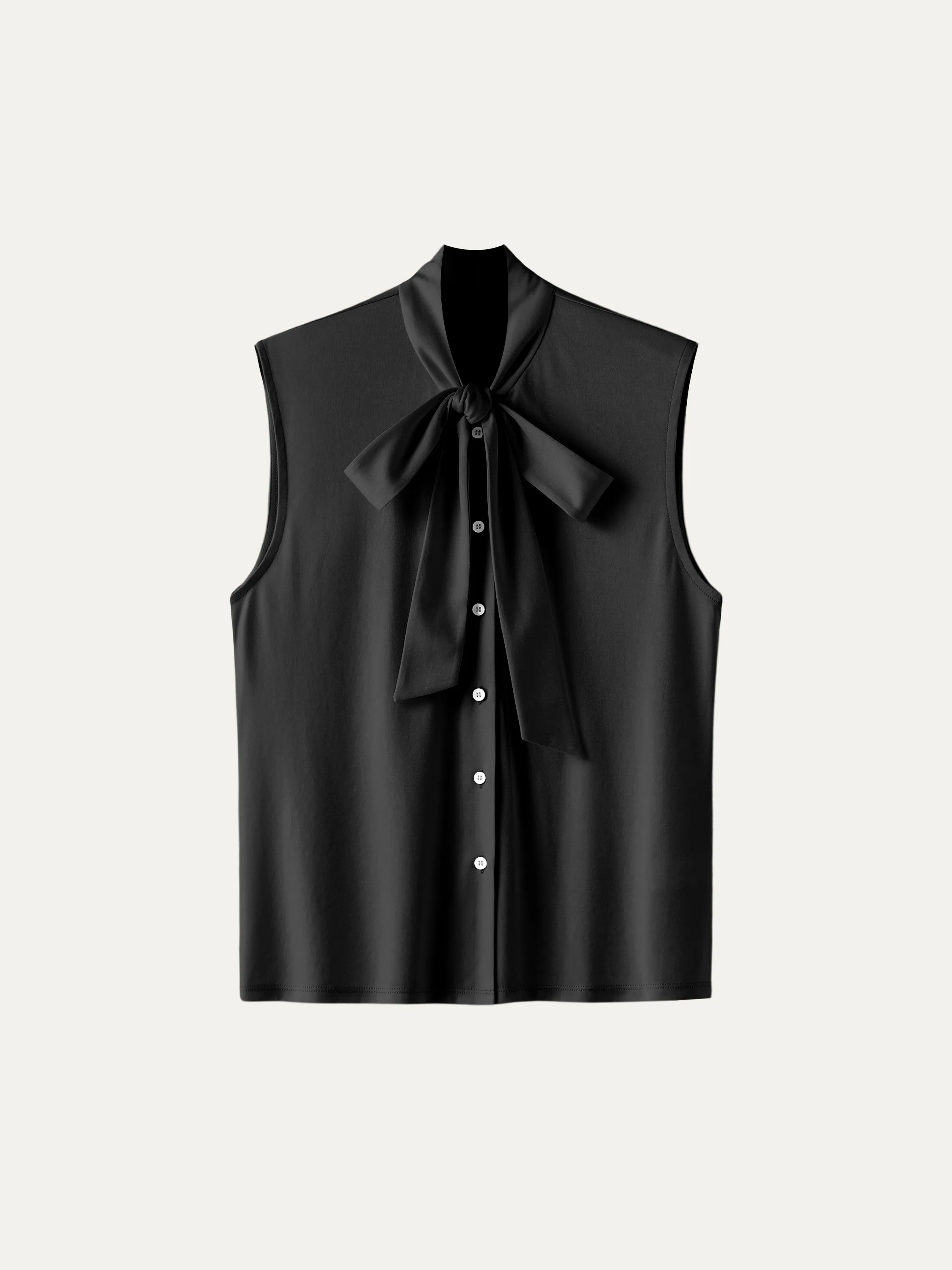 Tie-Neck Sleeveless Button Down Blouse sold by ogl move product image thumbnail 3