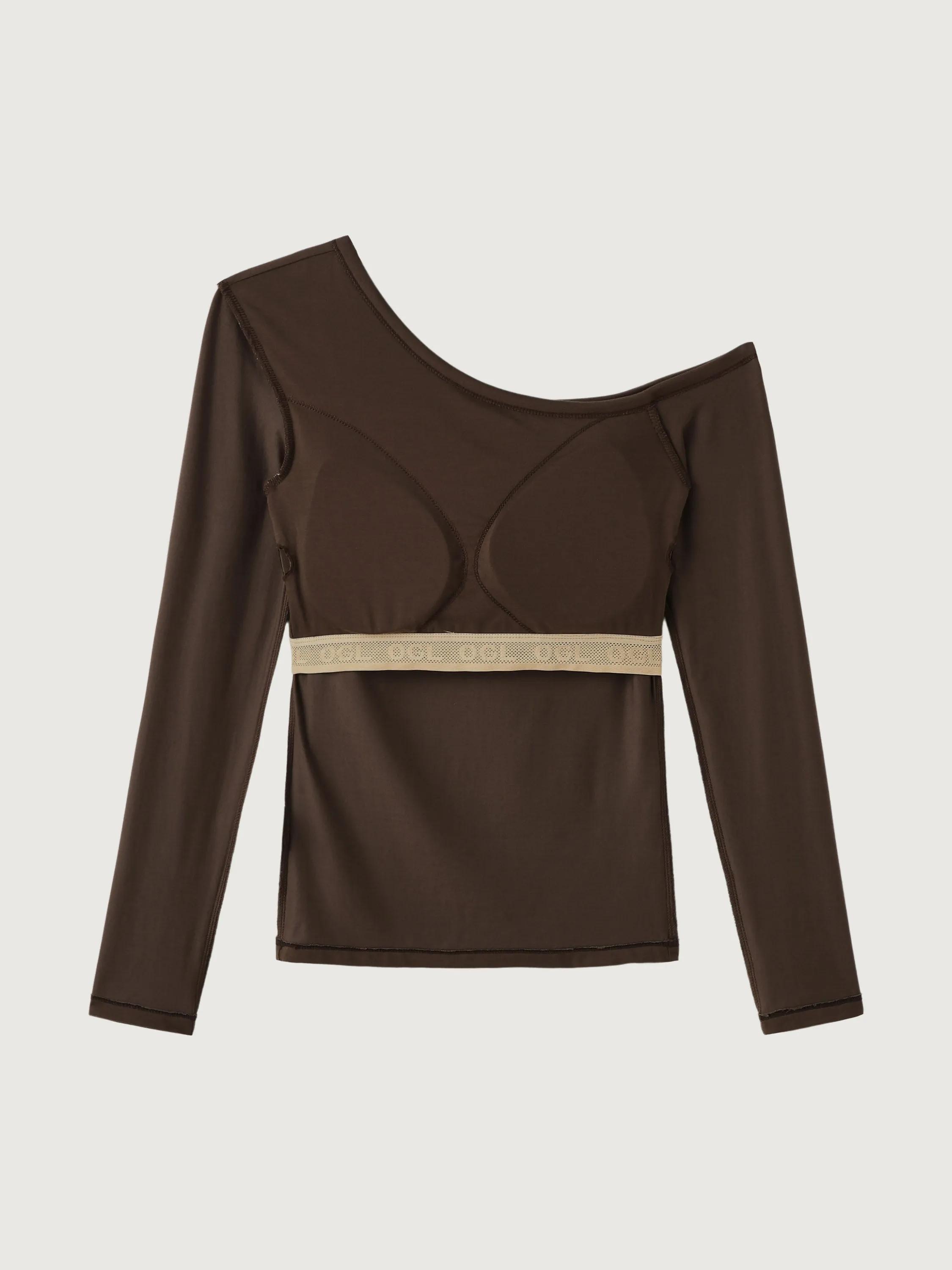 Tencel One-Shoulder Long Sleeve Brami Top sold by ogl move product image thumbnail 4