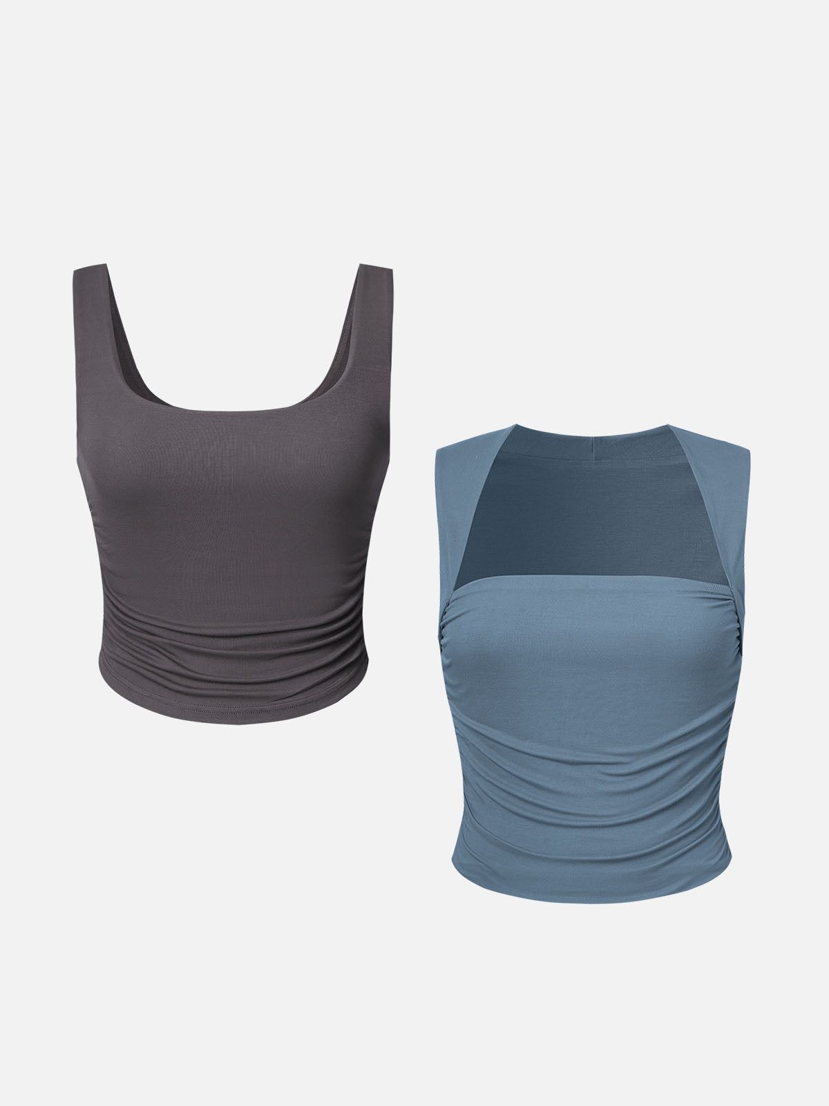 Eco-SkinKiss® Ruched Sides Tank Top & Mock Neck Top-2Pcs Set sold by ogl move