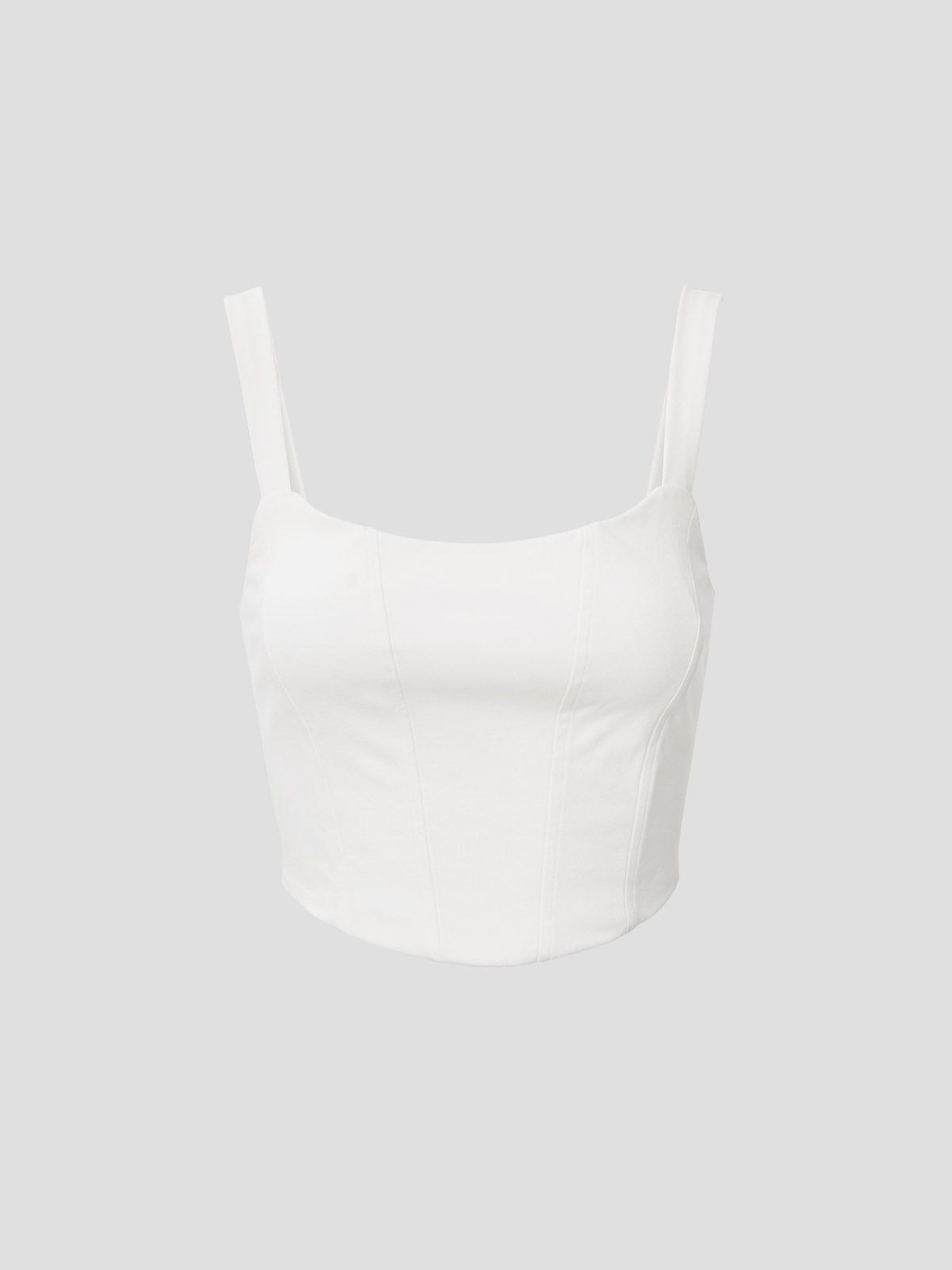 Wide Strap Corset-Seaming Curve Hem Tank sold by ogl move product image thumbnail 2