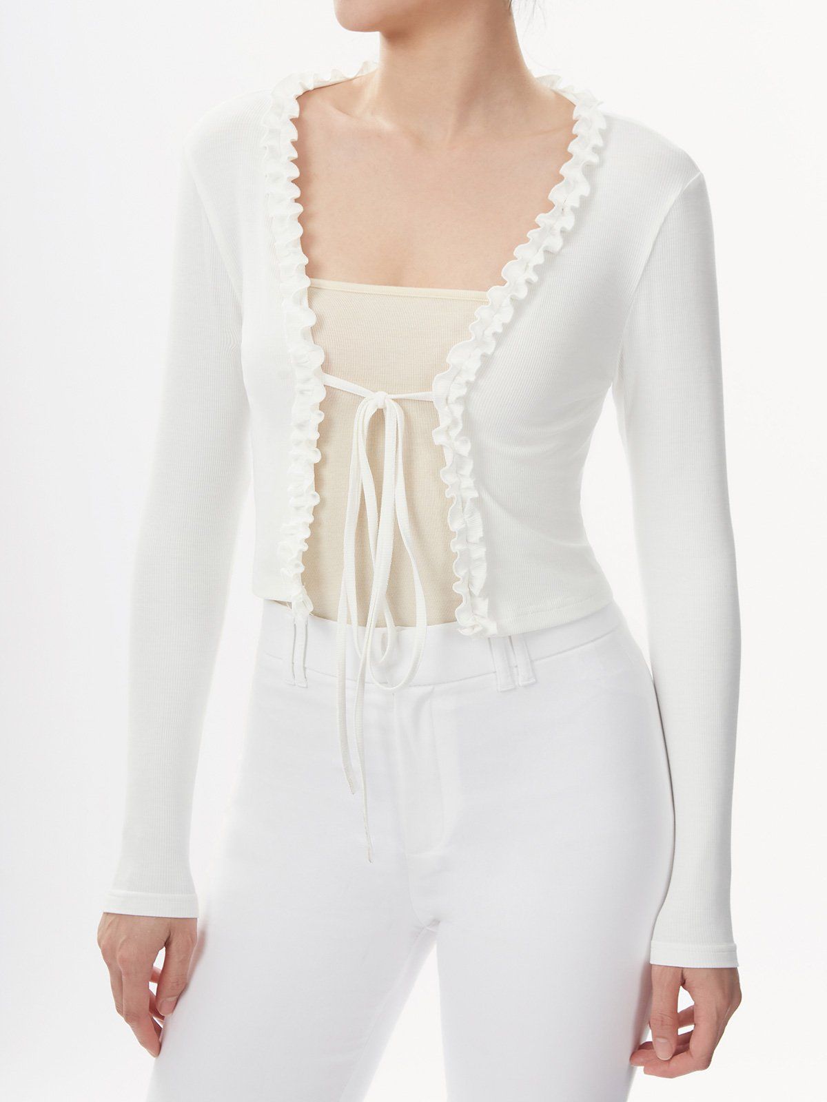 Eco-SKinKiss® Lettuce-Edge Wrap Top sold by ogl move product image thumbnail 2
