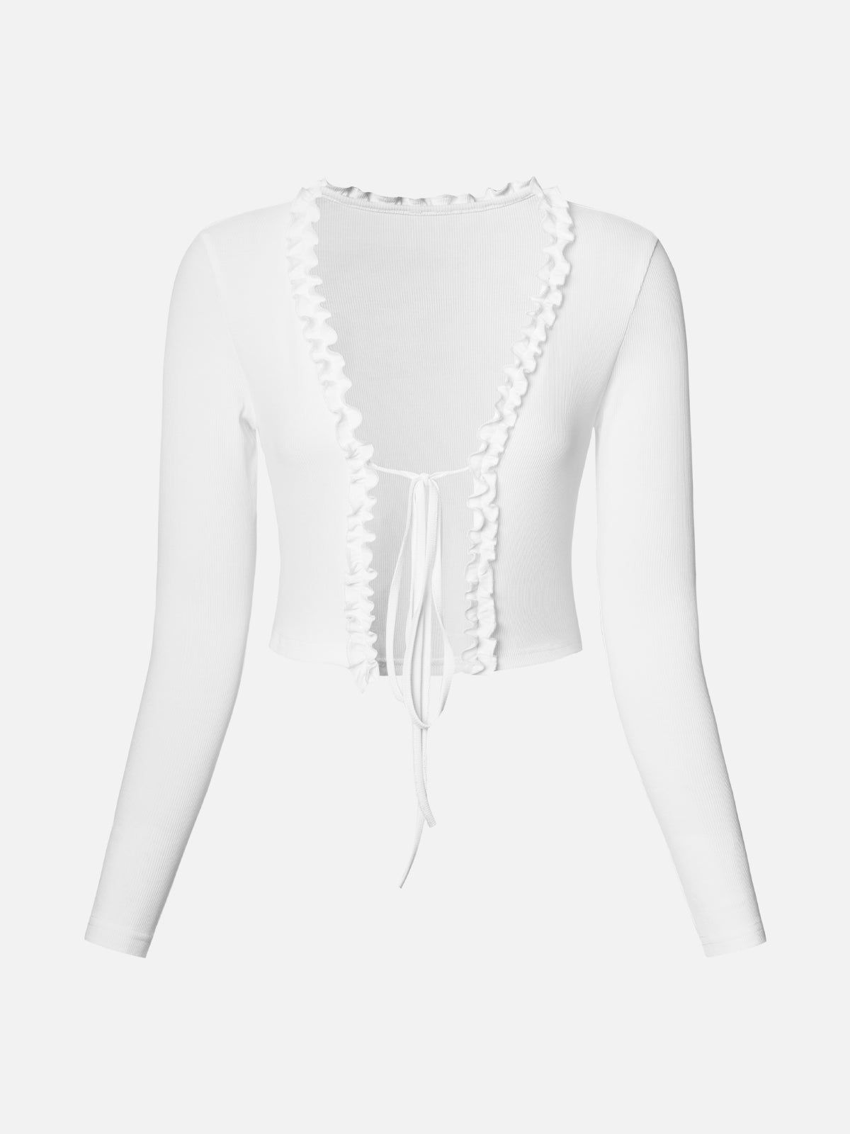 Eco-SKinKiss® Lettuce-Edge Wrap Top sold by ogl move