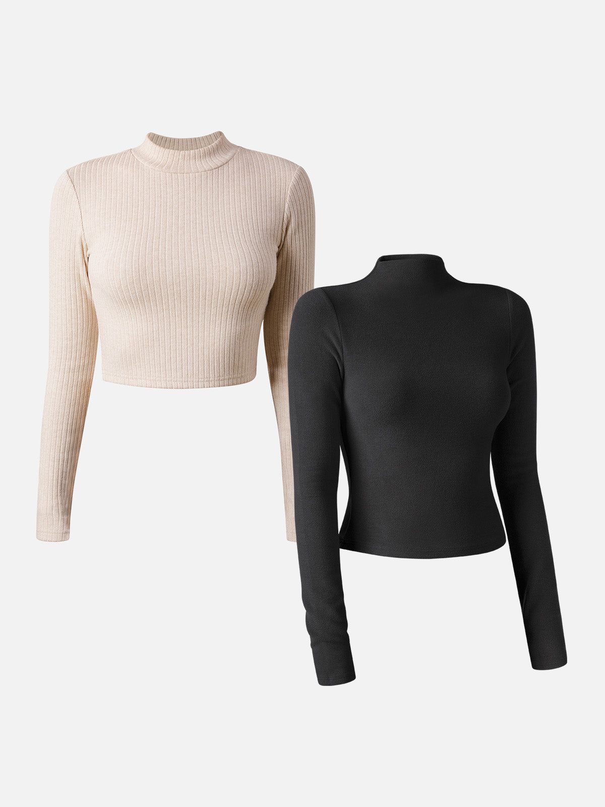 Mock Neck Crop Top& Mock Neck Crop Top-2Pcs Set sold by ogl move