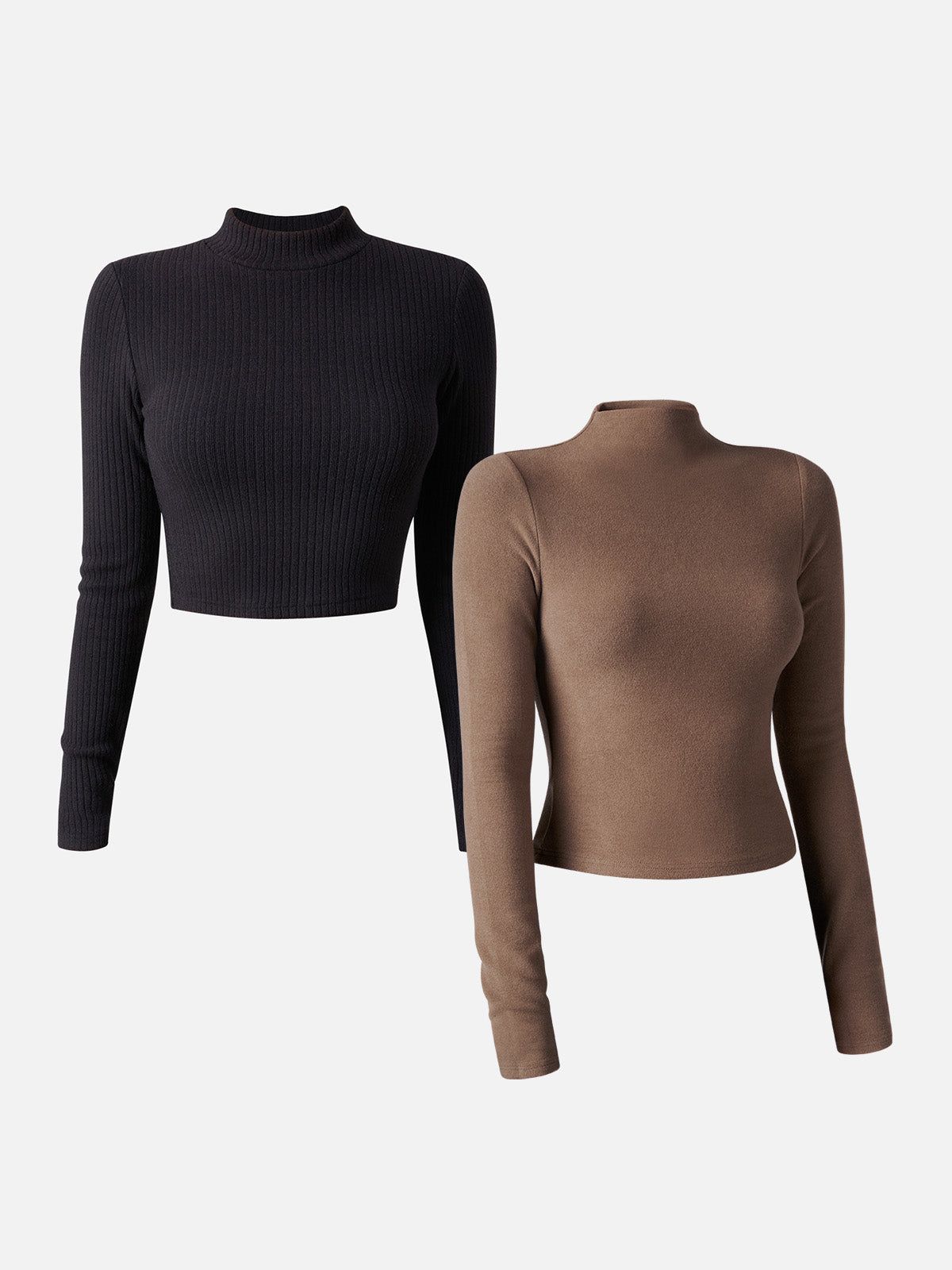 Mock Neck Crop Top& Mock Neck Crop Top-2Pcs Set sold by ogl move product image thumbnail 2