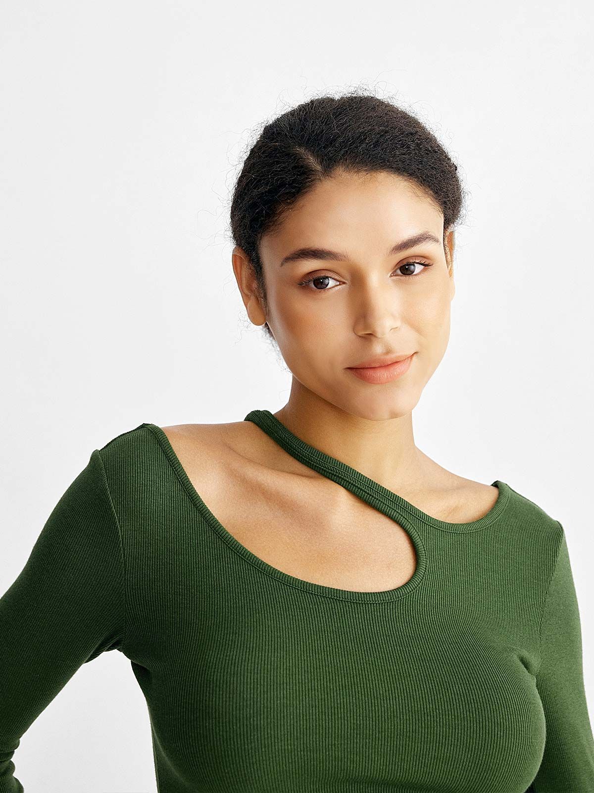 Plantive™ Asymmetrical Cutout Shoulder Top sold by ogl move product image thumbnail 14