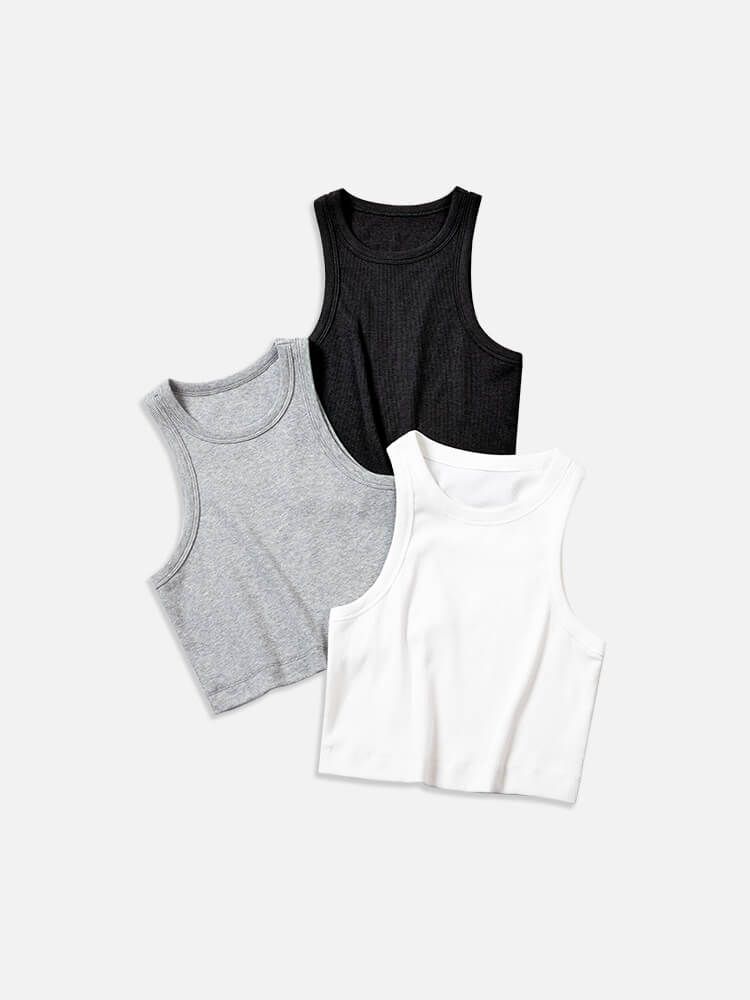 Plantive™ Wood Rib Cutaway Tank Top-3Pcs Set sold by ogl move