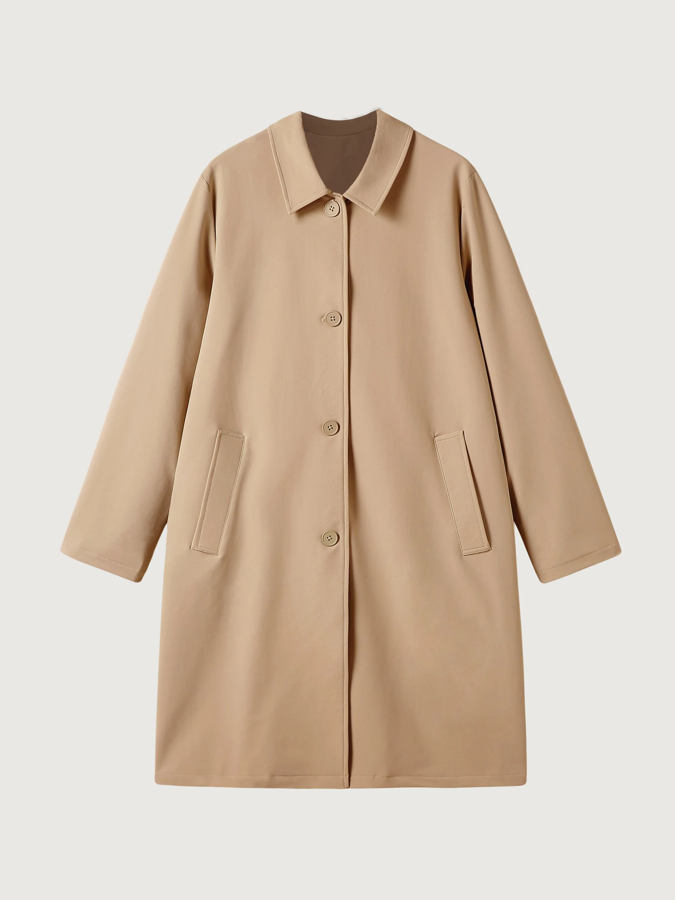 Waterproof Lightweight Collared A-Line Coat sold by ogl move