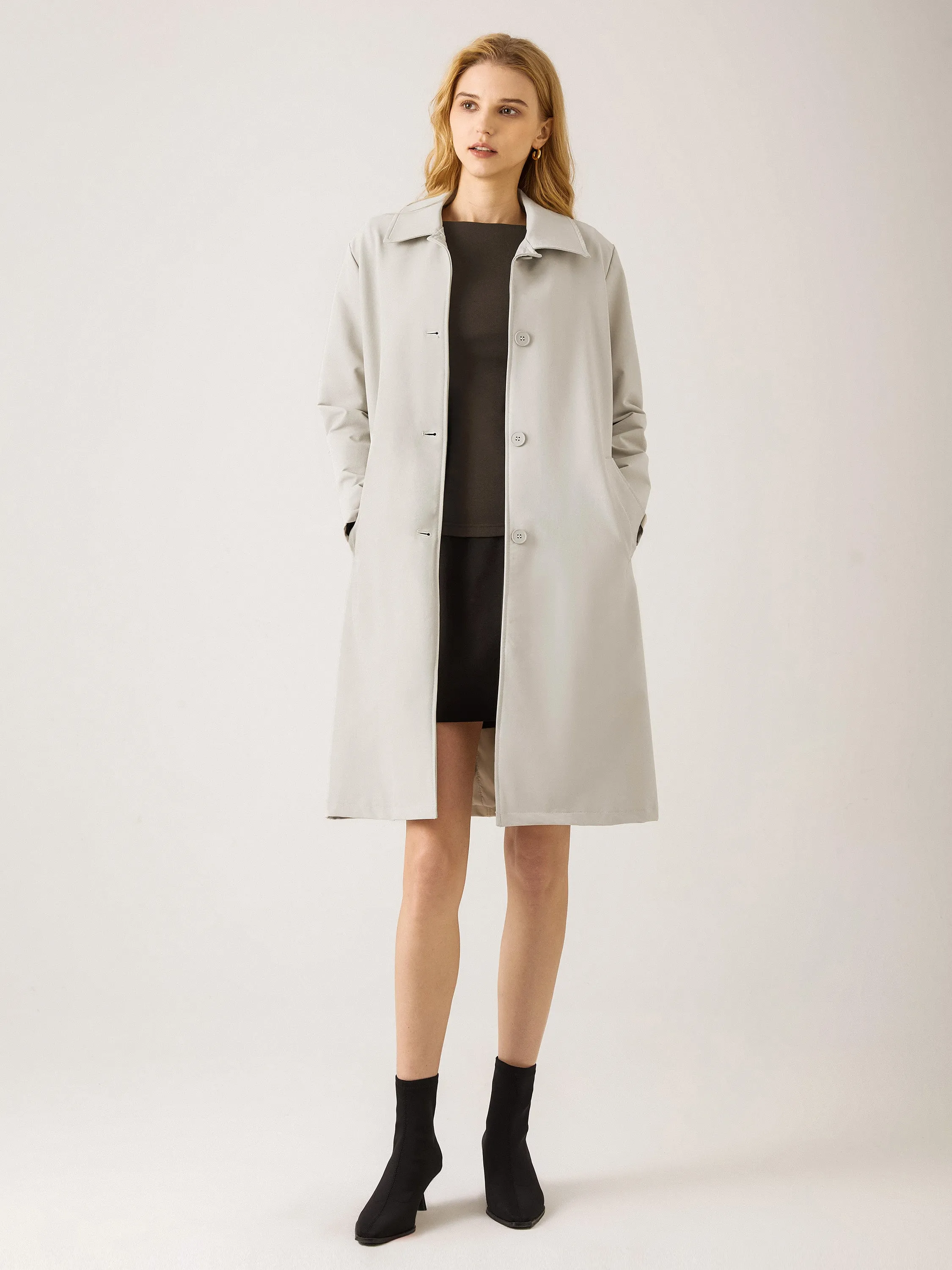 Waterproof Lightweight Collared A-Line Coat sold by ogl move product image thumbnail 5