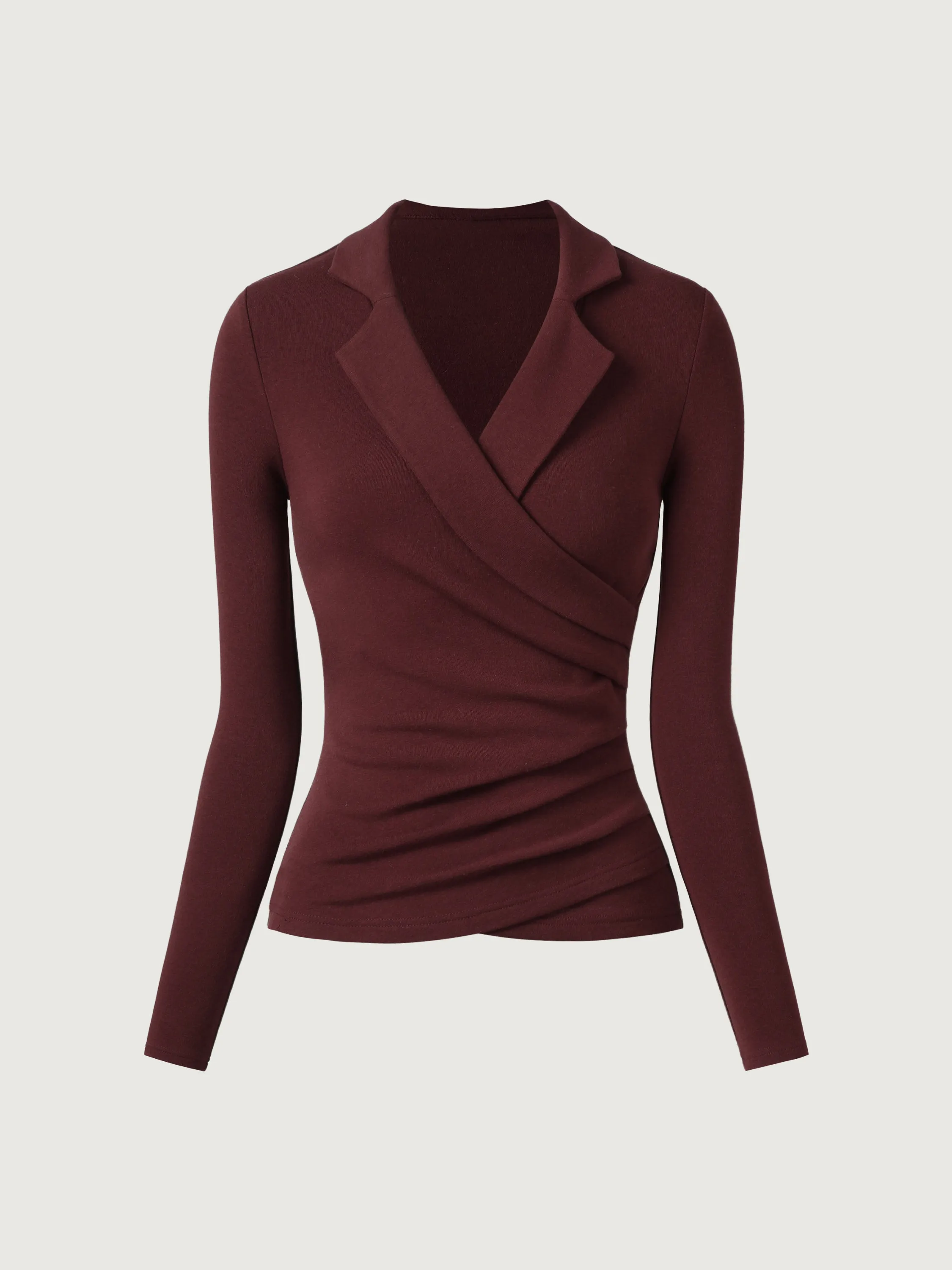 Collared Surplice Top sold by OGLmove product image thumbnail 2