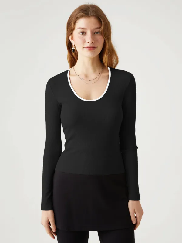 Contrast Rib Everyday Top sold by ogl move