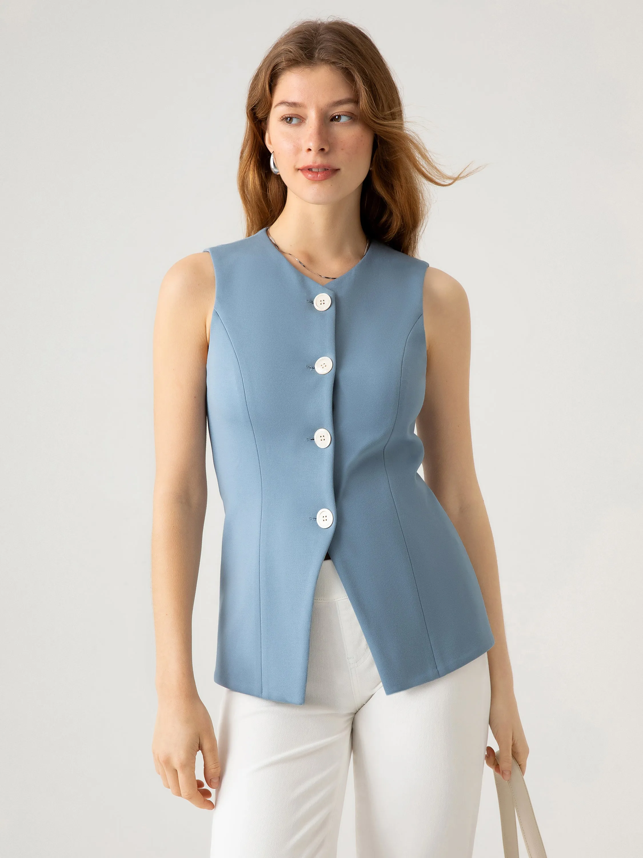 Button Down Vest sold by ogl move