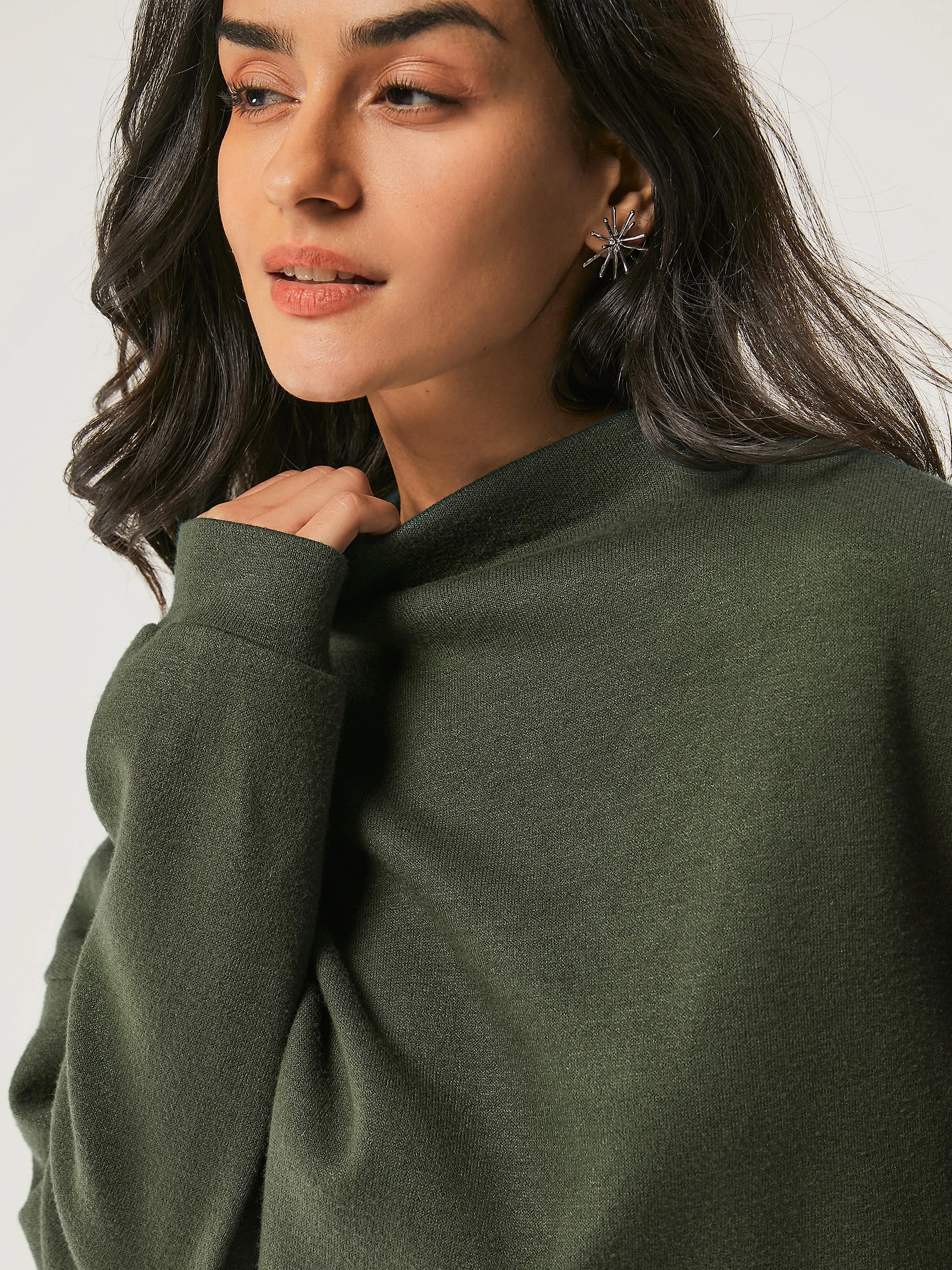 Cashsoft Mockneck Tie-Waist Top sold by ogl move product image thumbnail 4