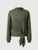 Cashsoft Mockneck Tie-Waist Top sold by ogl move