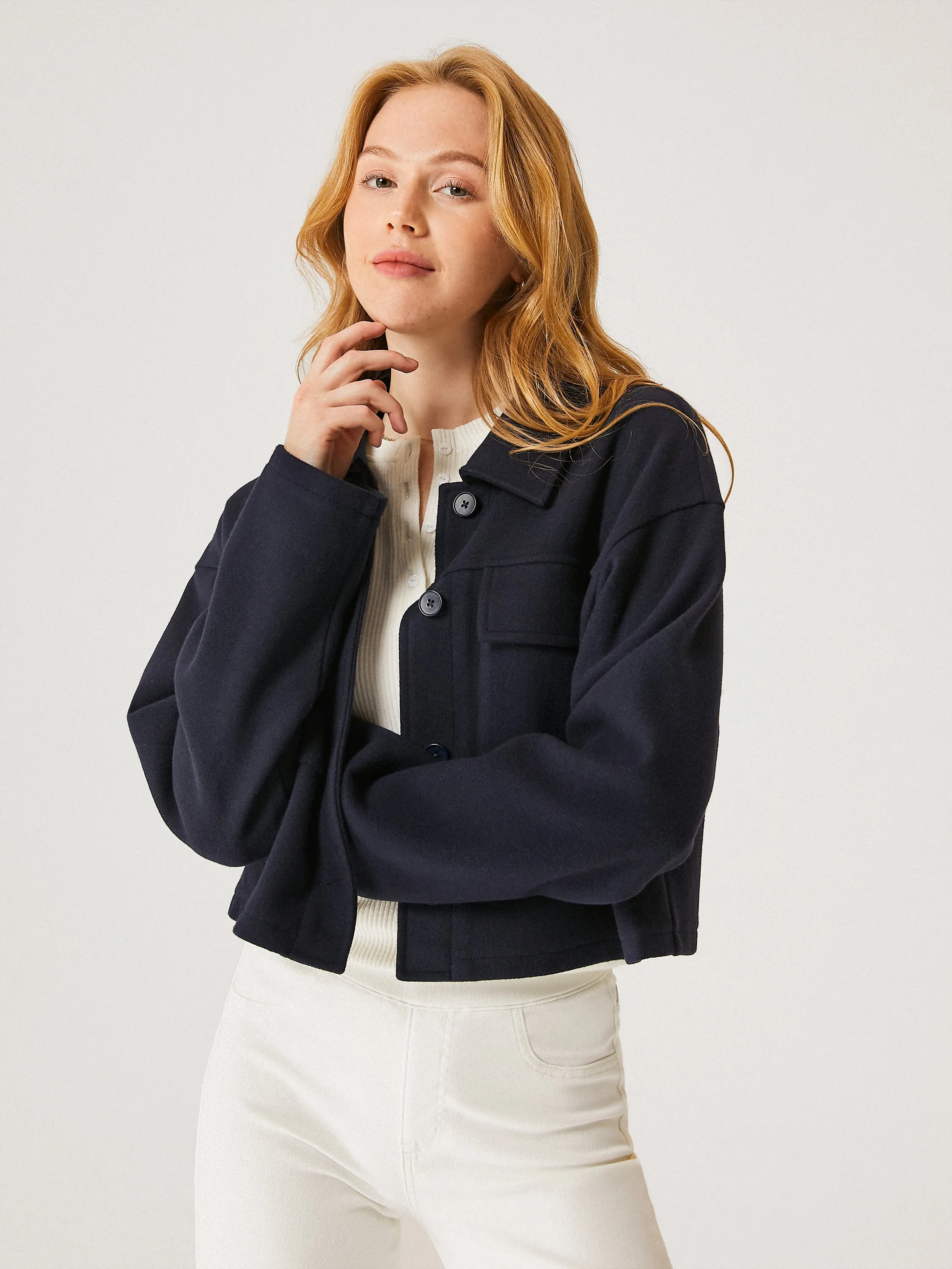 Cashmere-like Short Utility Jacket sold by ogl move product image thumbnail 3