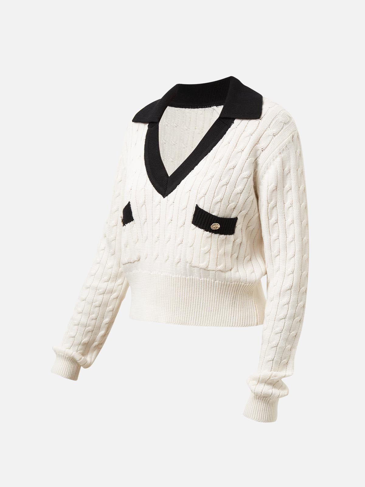 Cable Knit Polo Sweater Jumper sold by ogl move product image thumbnail 3