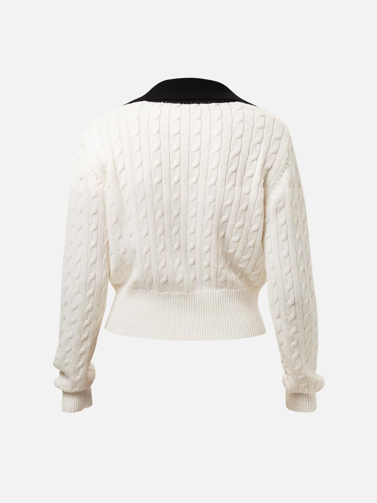 Cable Knit Polo Sweater Jumper sold by ogl move product image thumbnail 4
