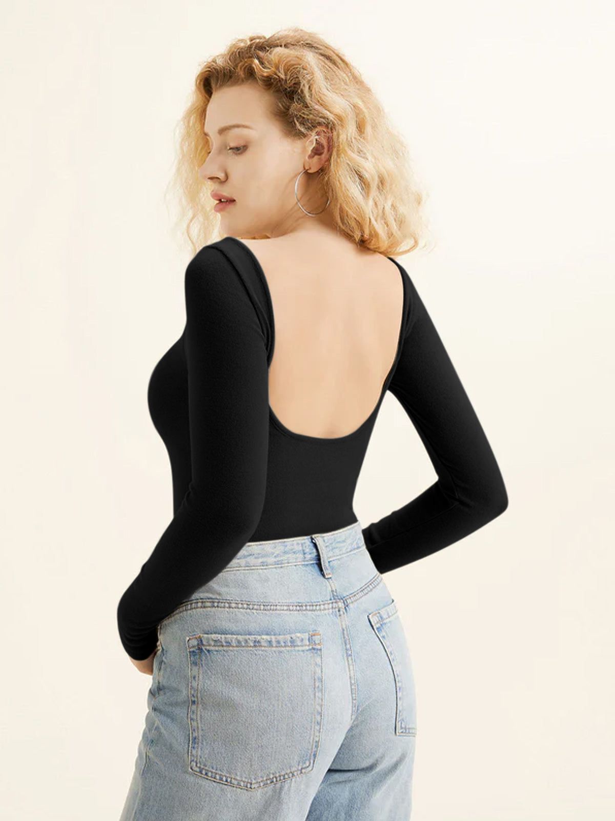 Eco-Mousse Cowl Neck Side Ruched Asymmetrical Top & Scoop Neck Open Back Brami Top 2Pcs Set sold by ogl move product image thumbnail 3