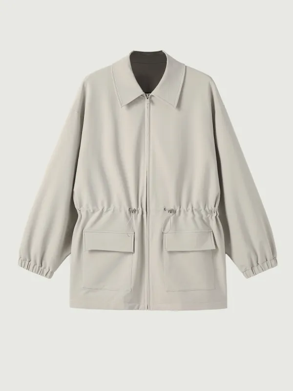 Waterproof Collared Cinch Waist Jacket sold by ogl move