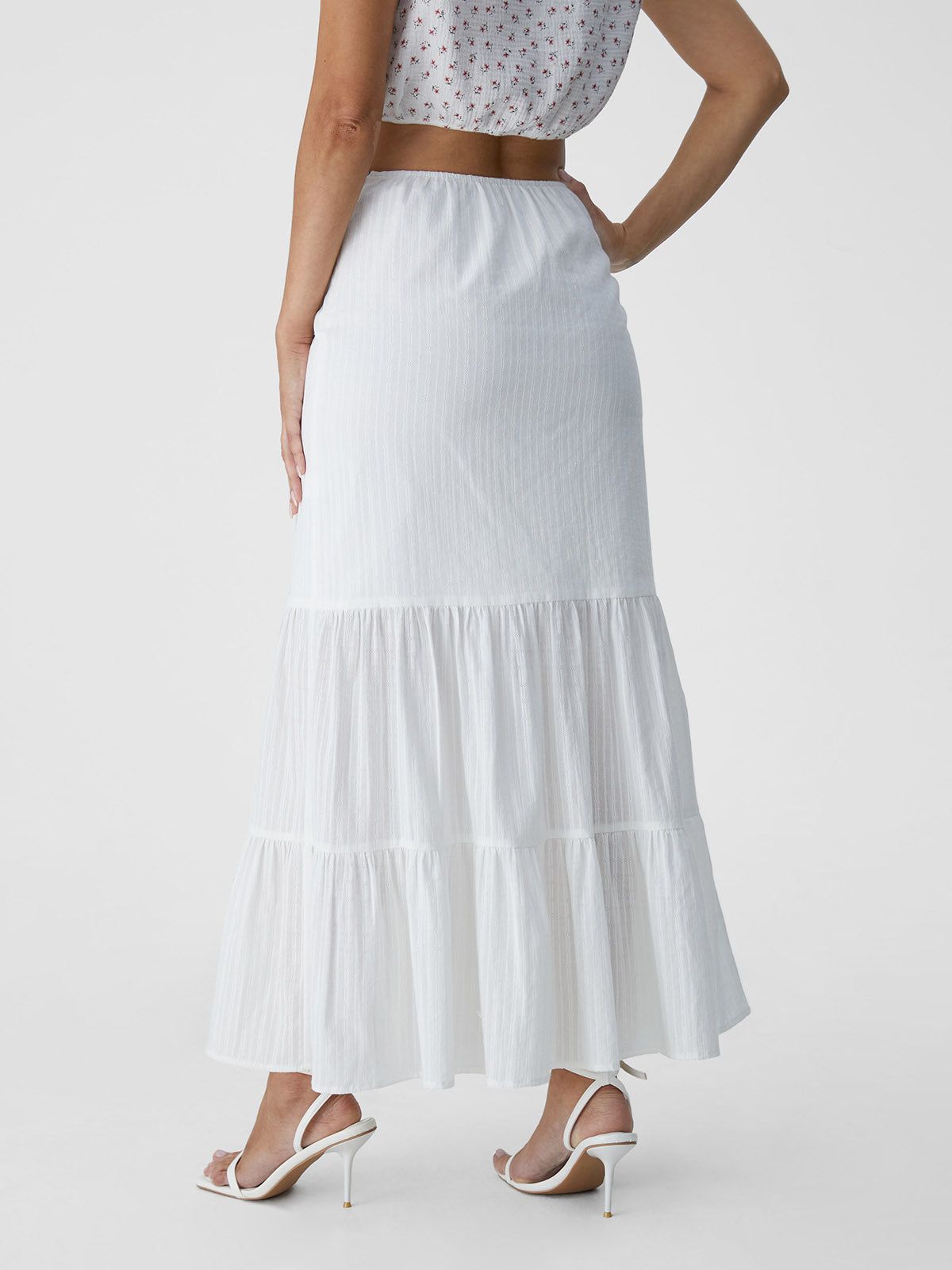Beautiful Embroidered Tier Slit Midi Skirt sold by ogl move product image thumbnail 5