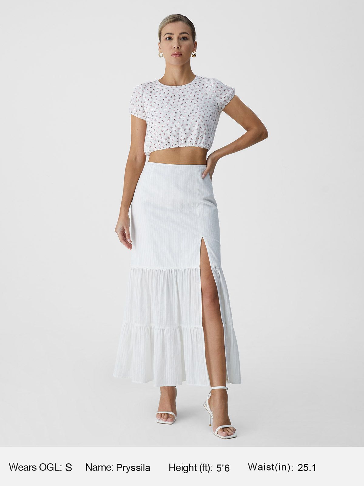 Beautiful Embroidered Tier Slit Midi Skirt sold by ogl move product image thumbnail 4