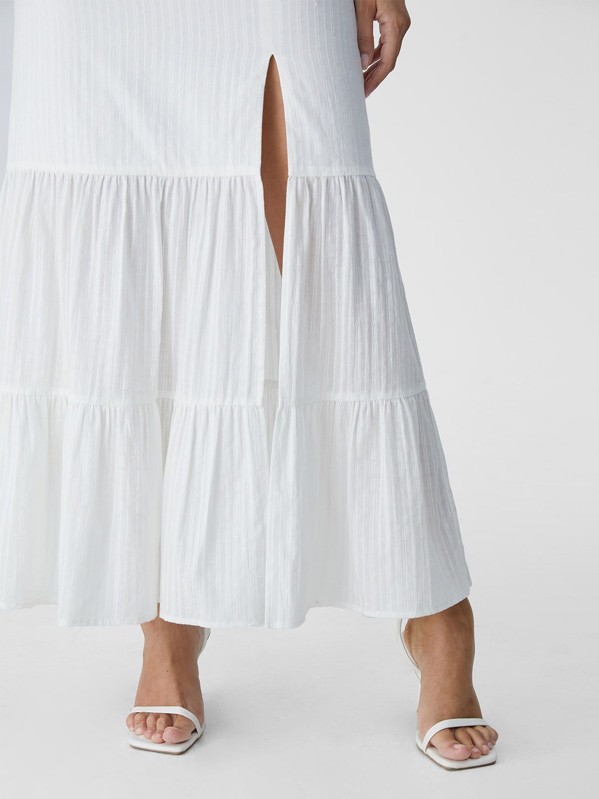 Beautiful Embroidered Tier Slit Midi Skirt sold by ogl move product image thumbnail 6