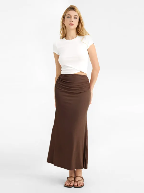 Ruched Side Mermaid Maxi Skirt sold by ogl move