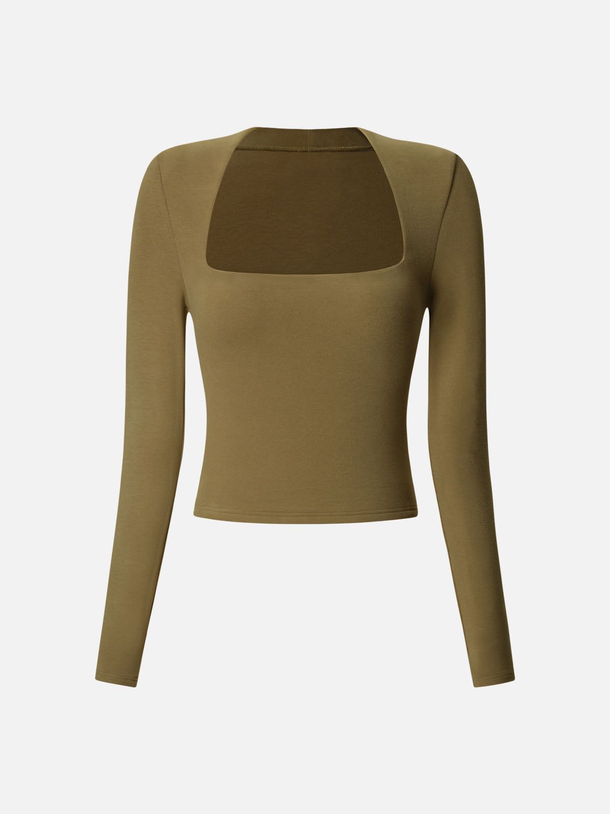 Brushed Tapered Square Neck Long Sleeve Top sold by ogl move product image thumbnail 4