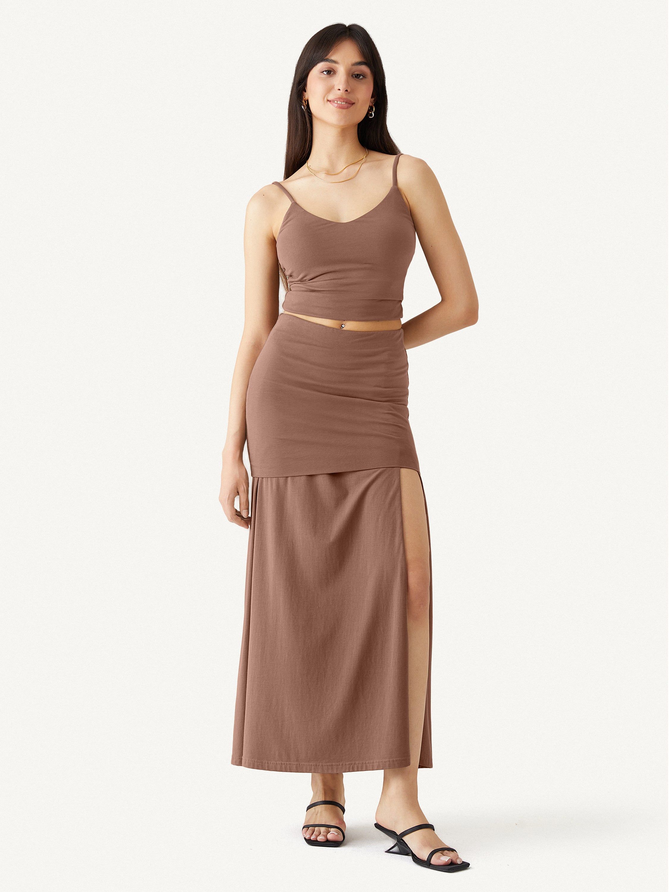 Cotton Jersey Slit Skirt sold by ogl move product image thumbnail 3