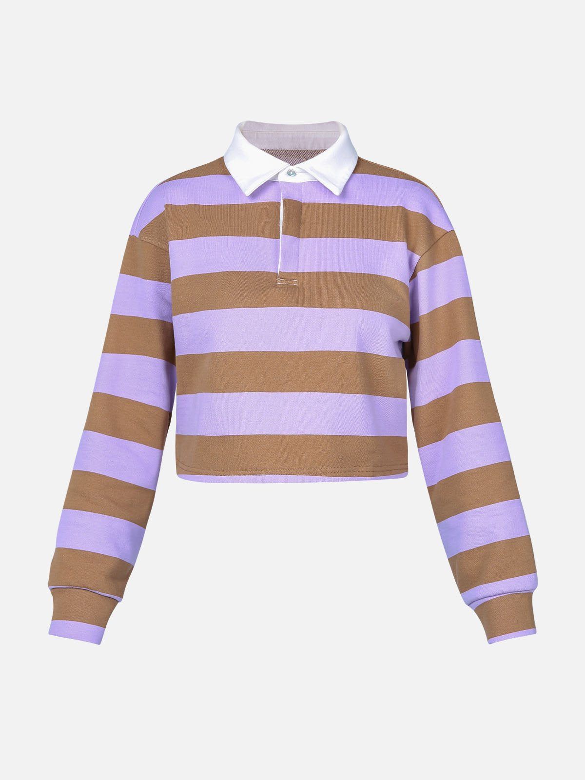 Cropped Striped Polo Rugby Shirt sold by ogl move