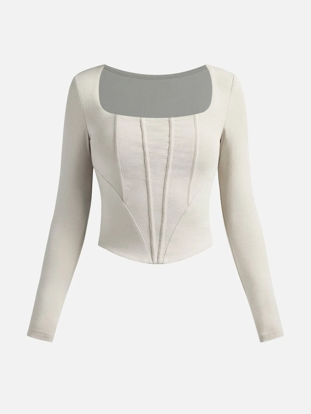 long Sleeve Square Neck Corset Top sold by ogl move product image thumbnail 2