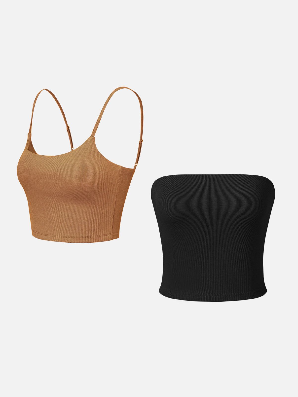 Adjustable Straps U-Neck Bra Top & Brami Tube Top-2Pcs Set sold by ogl move product image thumbnail 4