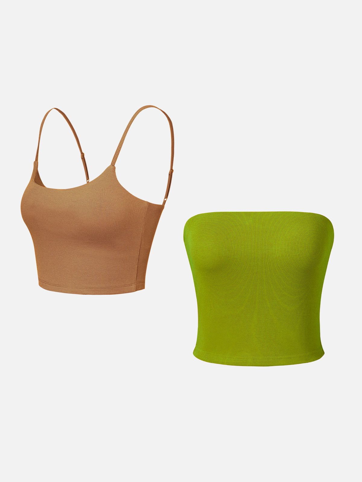 Adjustable Straps U-Neck Bra Top & Brami Tube Top-2Pcs Set sold by ogl move product image thumbnail 3