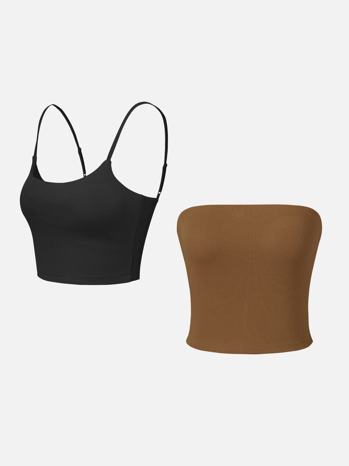 Adjustable Straps U-Neck Bra Top & Brami Tube Top-2Pcs Set sold by ogl move product image thumbnail 5