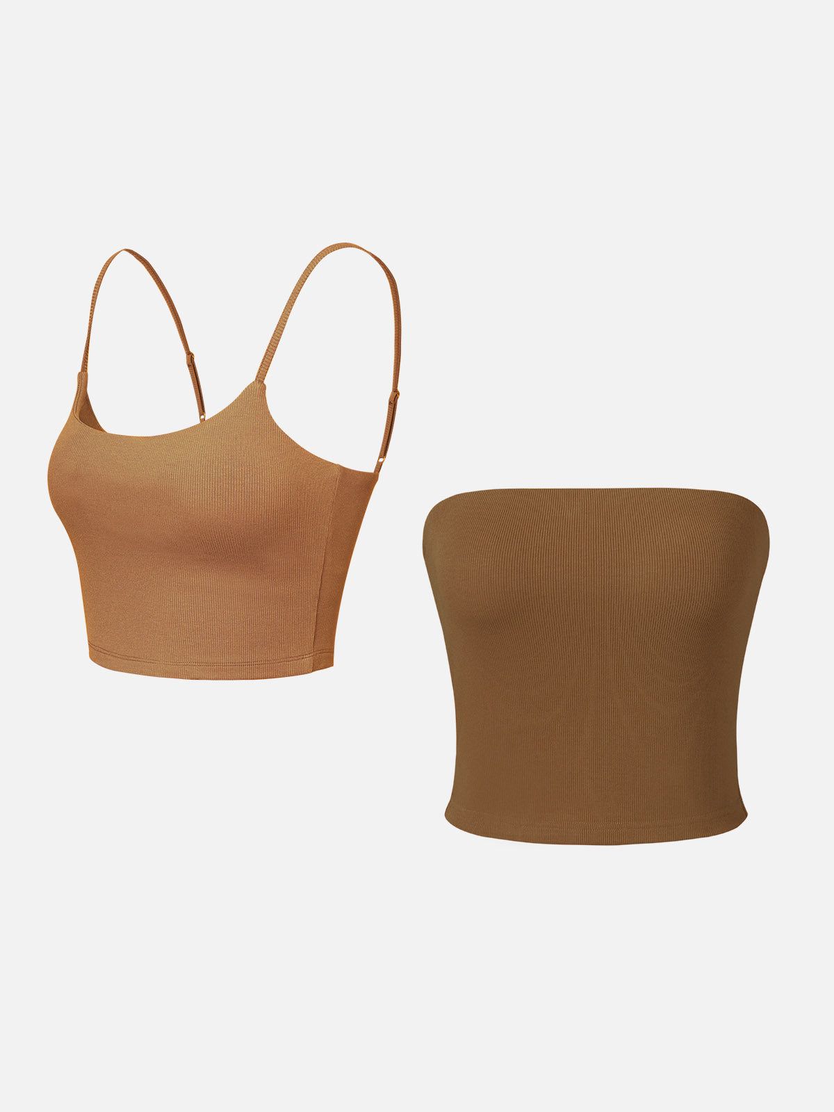 Adjustable Straps U-Neck Bra Top & Brami Tube Top-2Pcs Set sold by ogl move product image thumbnail 2