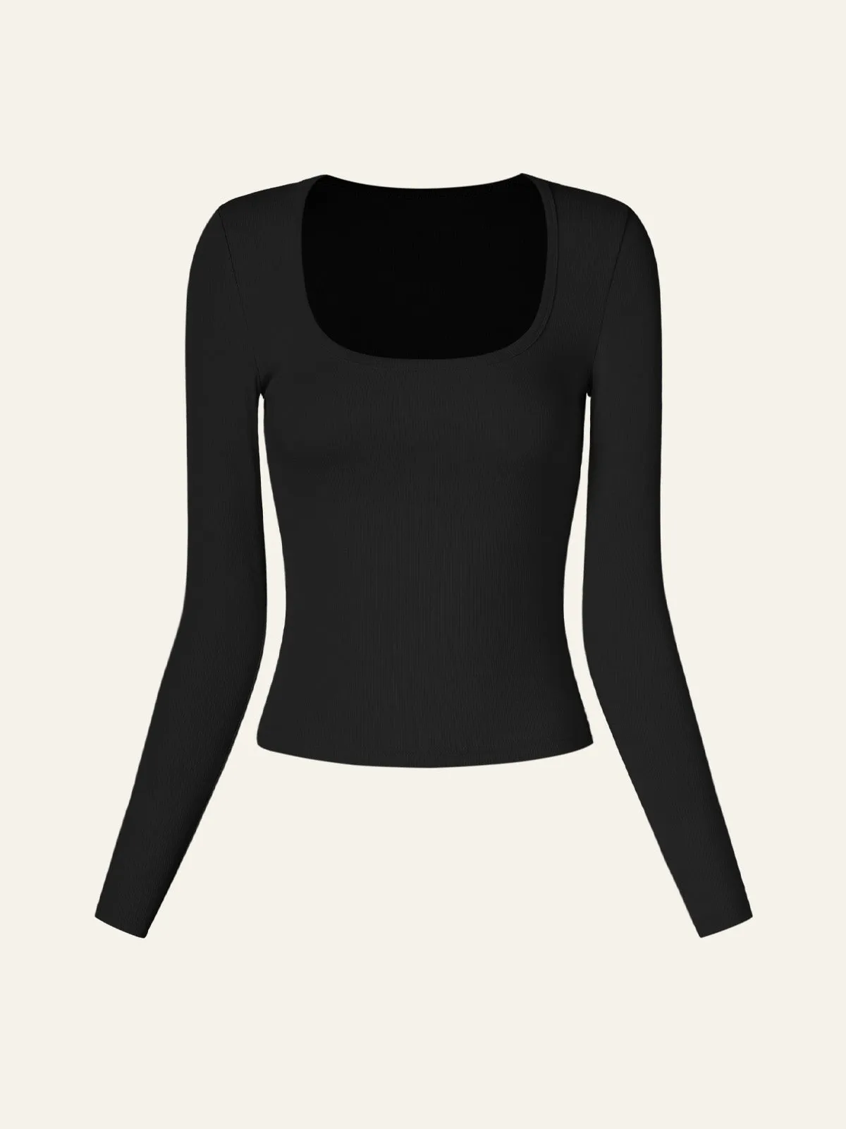 Merino Wool Blend Rib U-Neck Top sold by ogl move product image thumbnail 2