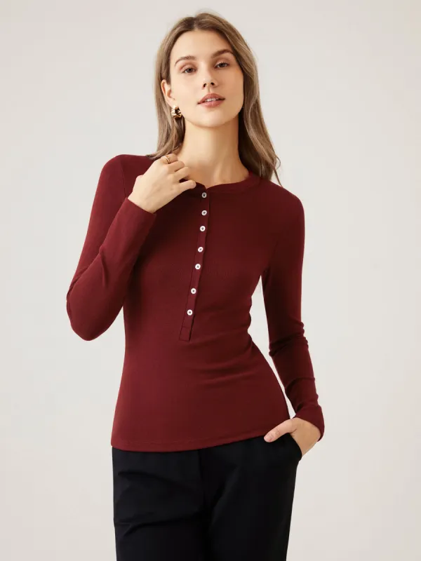 Soft Everyday Henley Top sold by ogl move