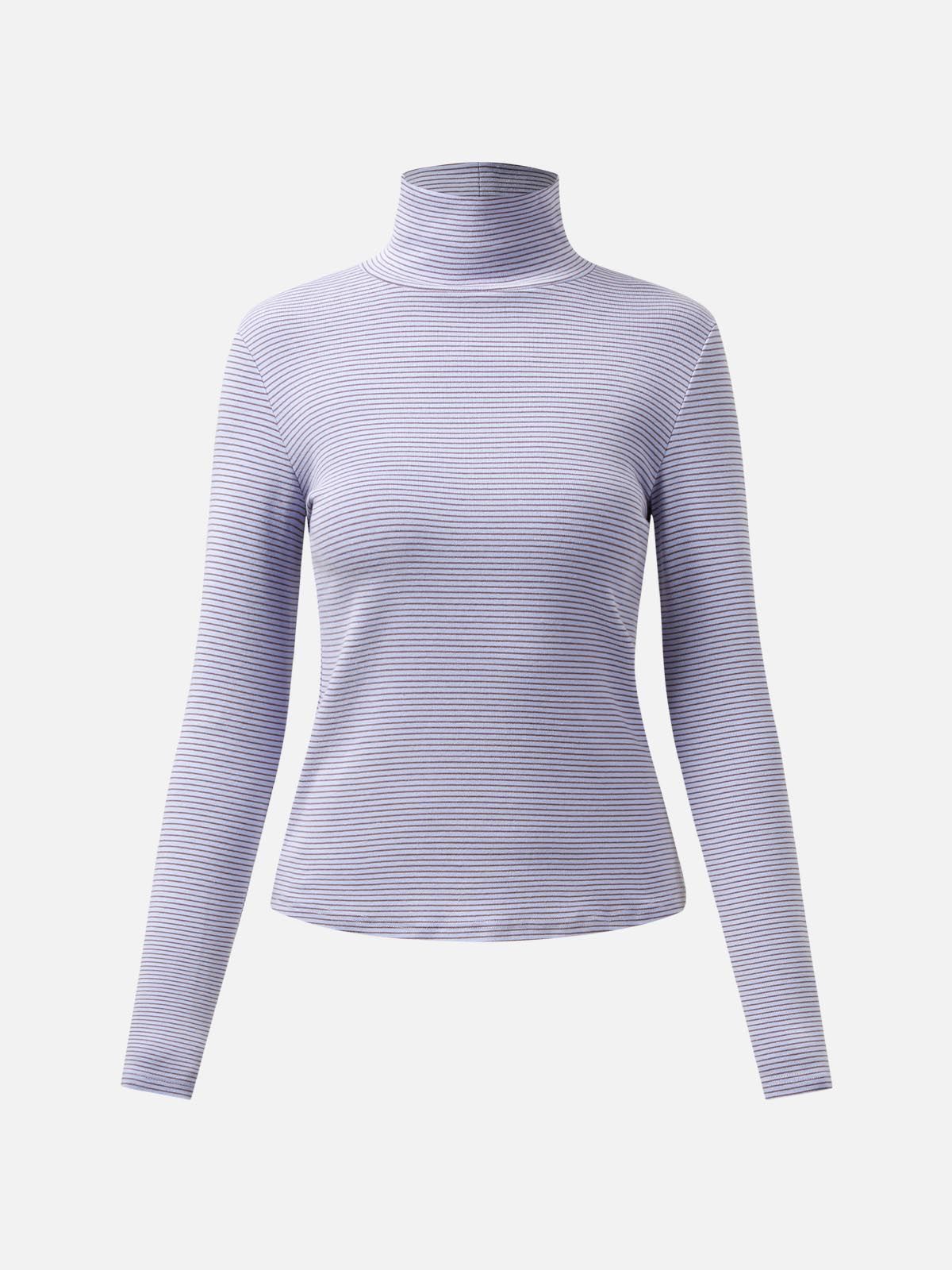 Cotton Striped Knit Turtle Neck Top sold by ogl move product image thumbnail 2