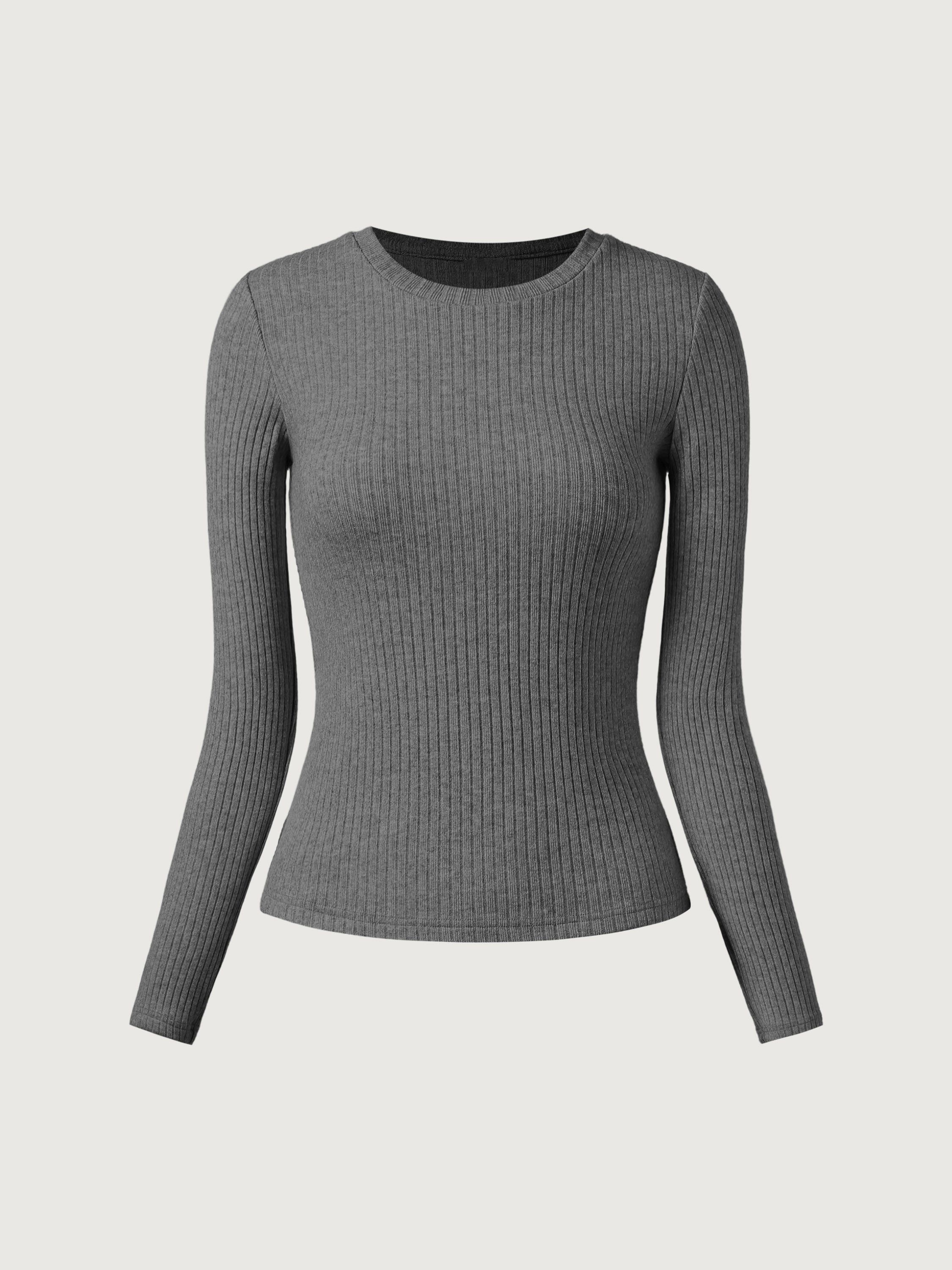 Wide Rib Crew Neck Slim Top sold by ogl move