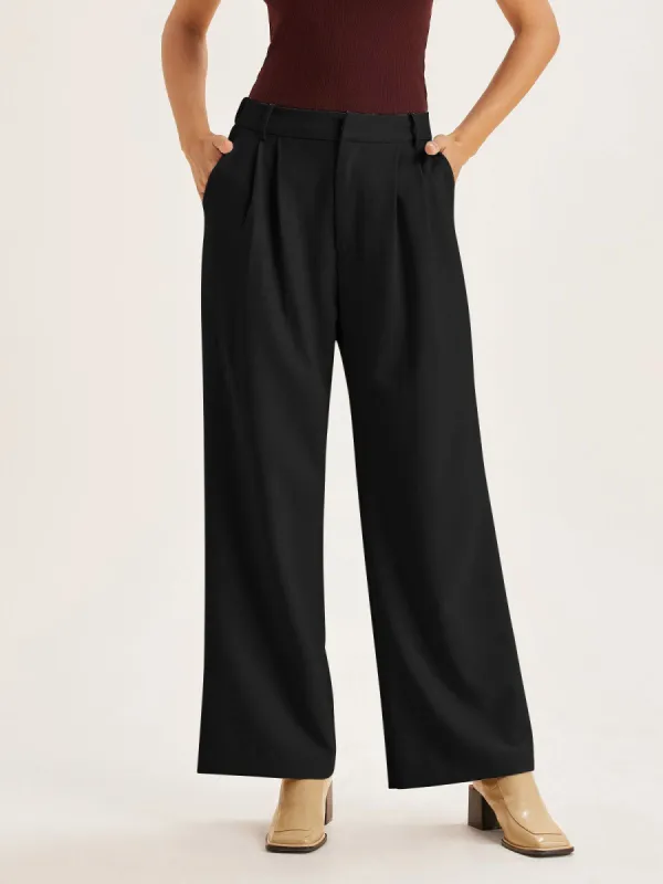 Wool Blend Boot-Cut Straight Leg Trouser sold by ogl move
