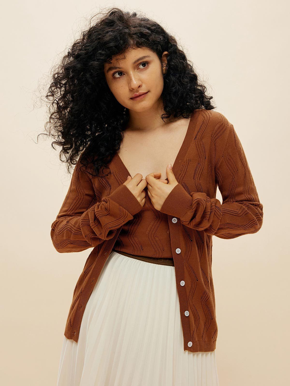 Hollow Out Wool Knit Cardigan sold by ogl move product image thumbnail 4