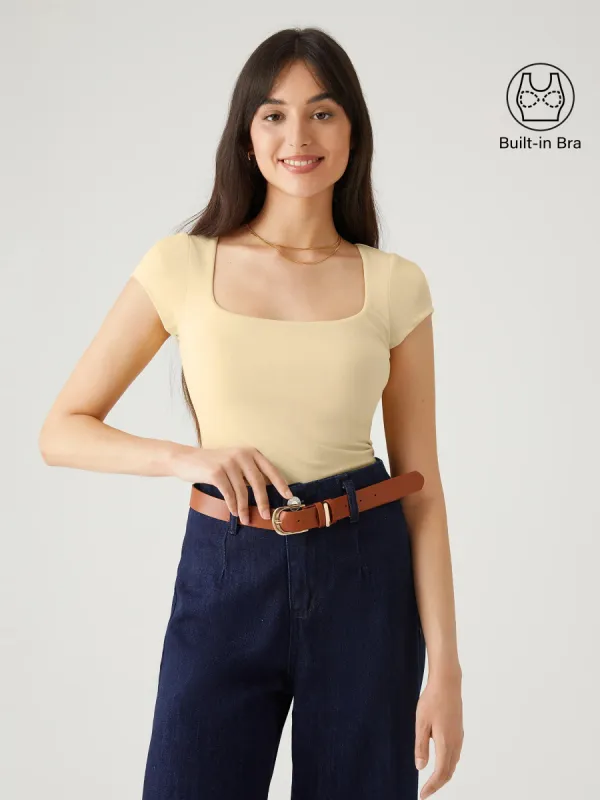 Fresh Cotton Squareneck Brami Top sold by ogl move