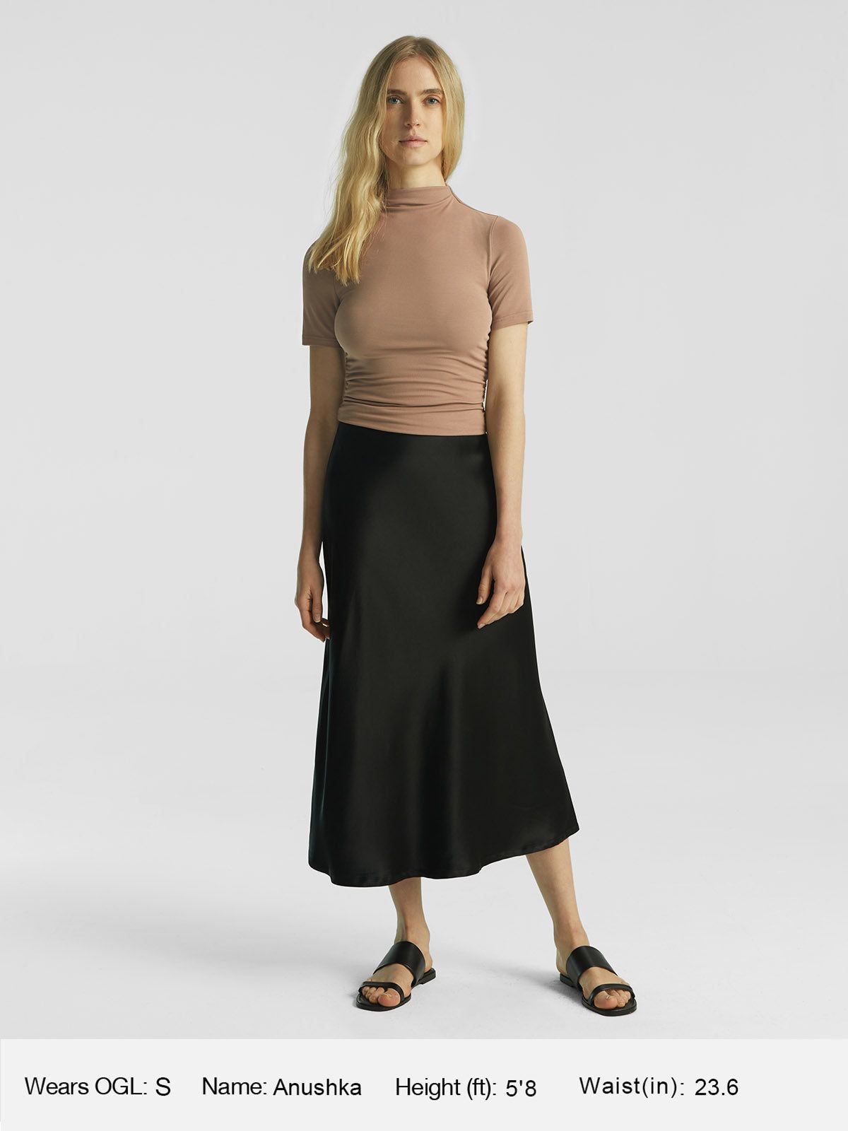 Eco-SkinKiss® Ruched Sides Mock Neck Short Sleeve Top sold by ogl move product image thumbnail 3