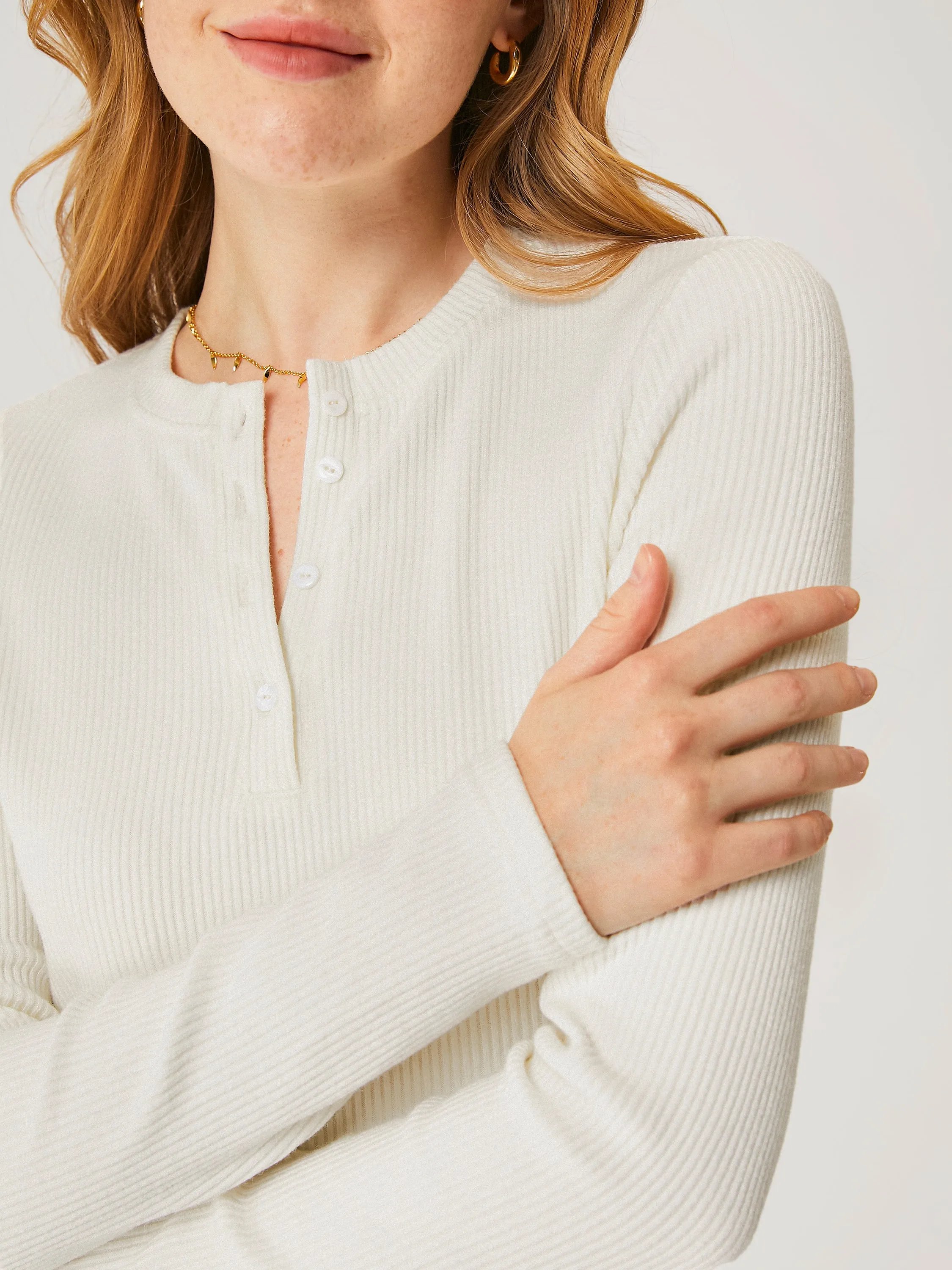 Soft Rib Henley Top sold by ogl move product image thumbnail 4