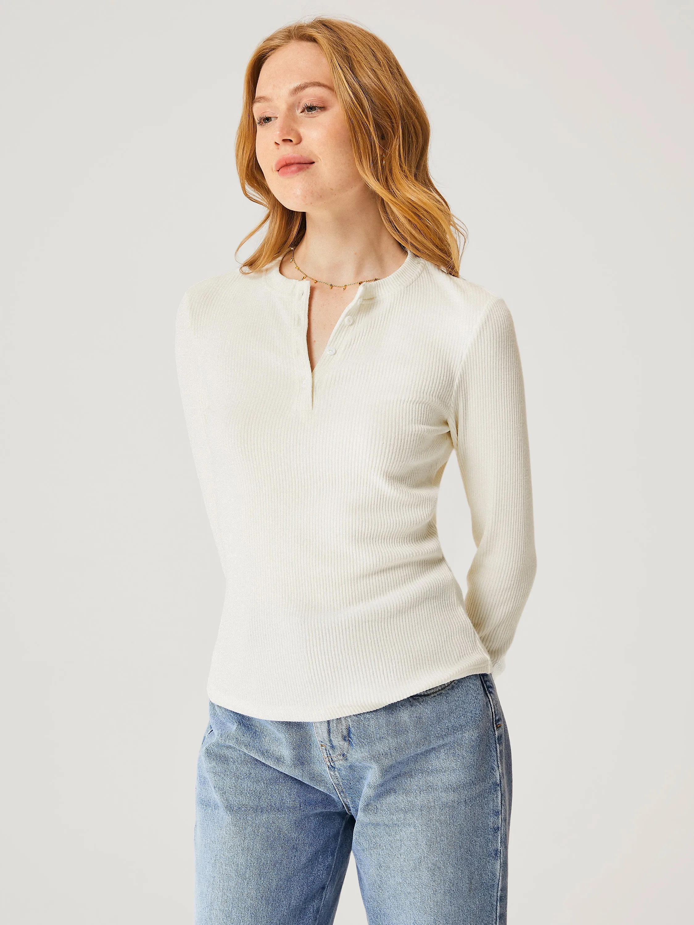 Soft Rib Henley Top sold by ogl move product image thumbnail 2