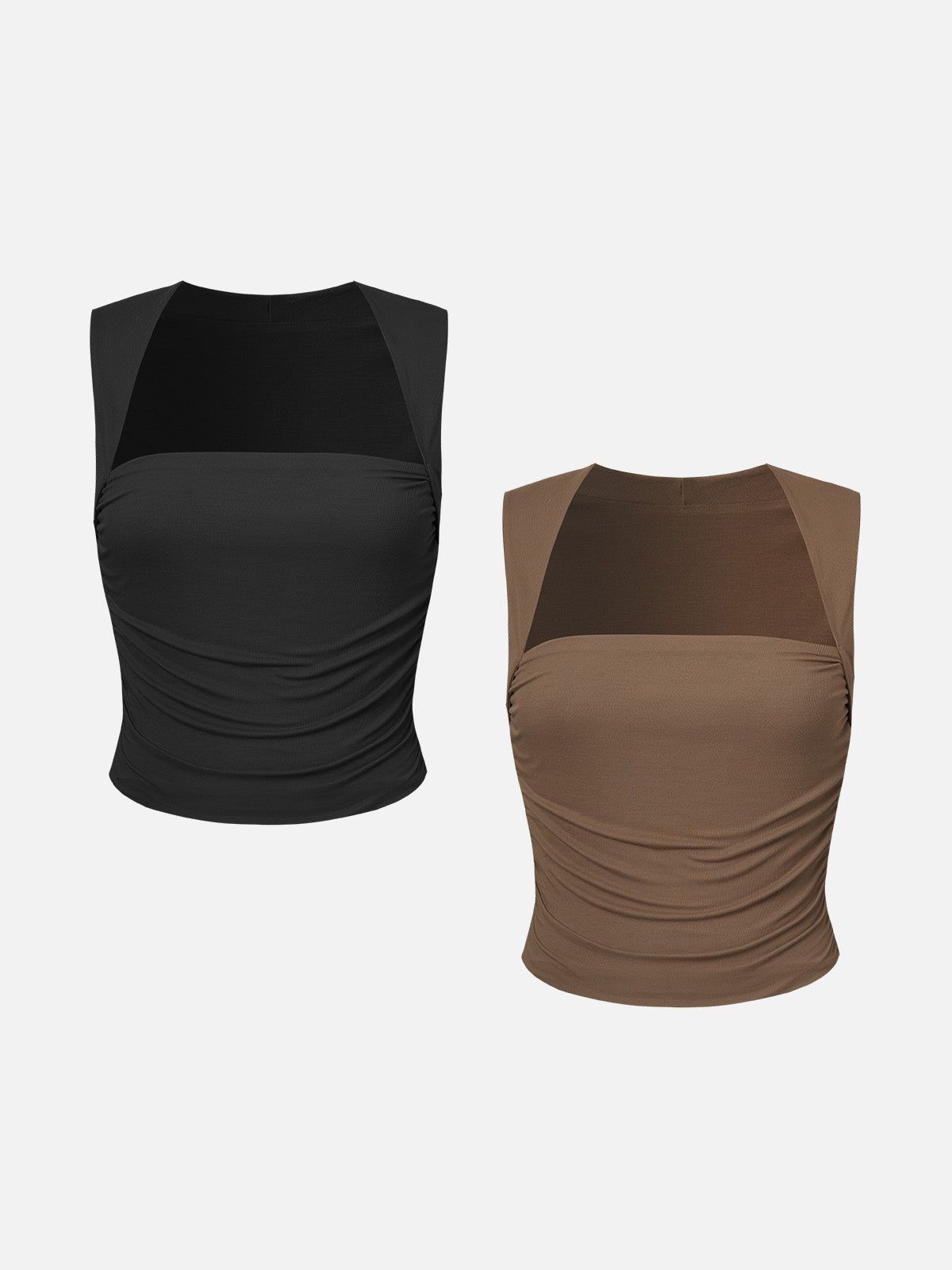 Eco-SkinKiss® Ruched Tapered Square Neck Tank-2Pcs Set sold by ogl move product image thumbnail 4