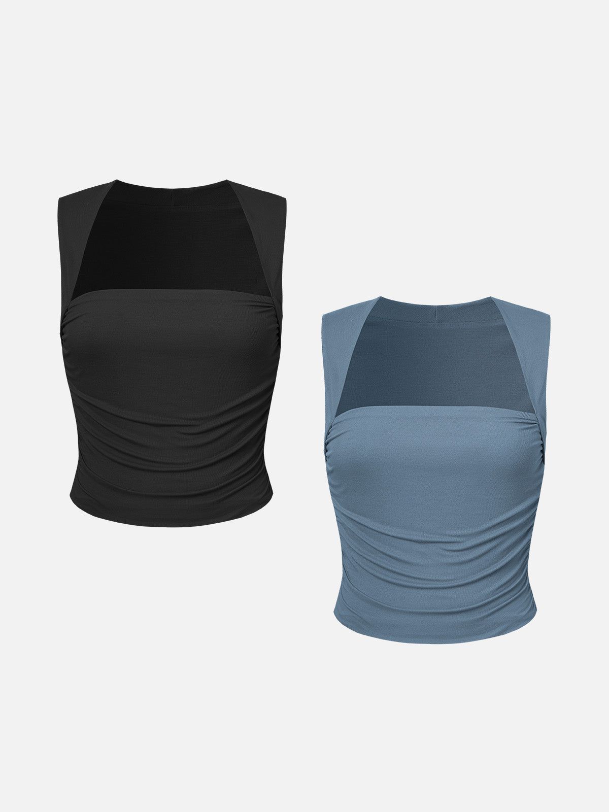 Eco-SkinKiss® Ruched Tapered Square Neck Tank-2Pcs Set sold by ogl move product image thumbnail 6